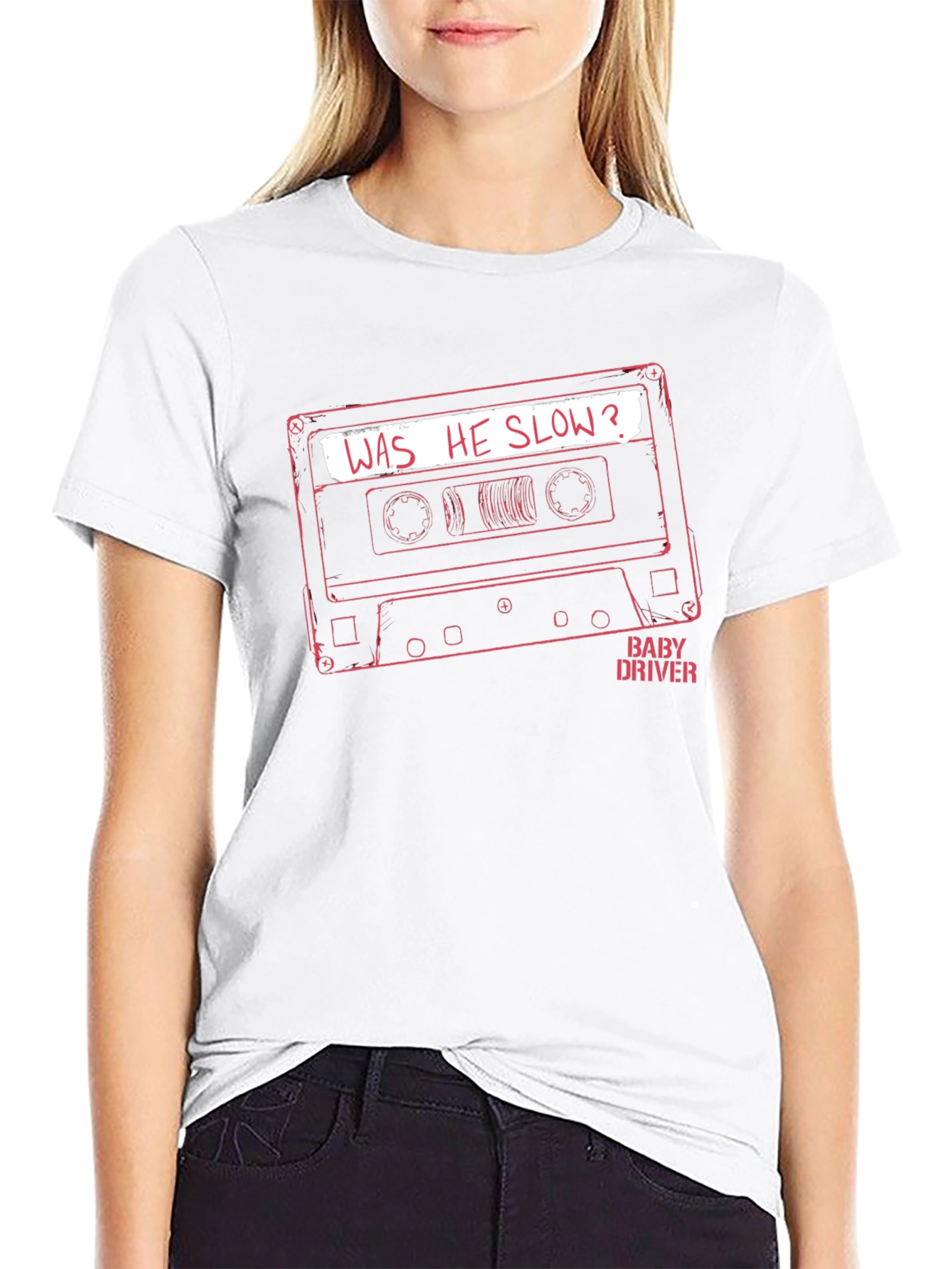 Baby Driver Was He Slow? Black T-Shirt