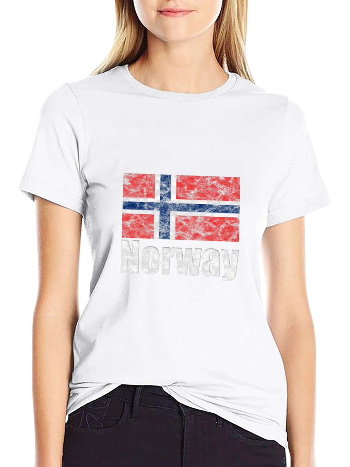 Norway Flag Graphic Tee - Black Cotton T-Shirt