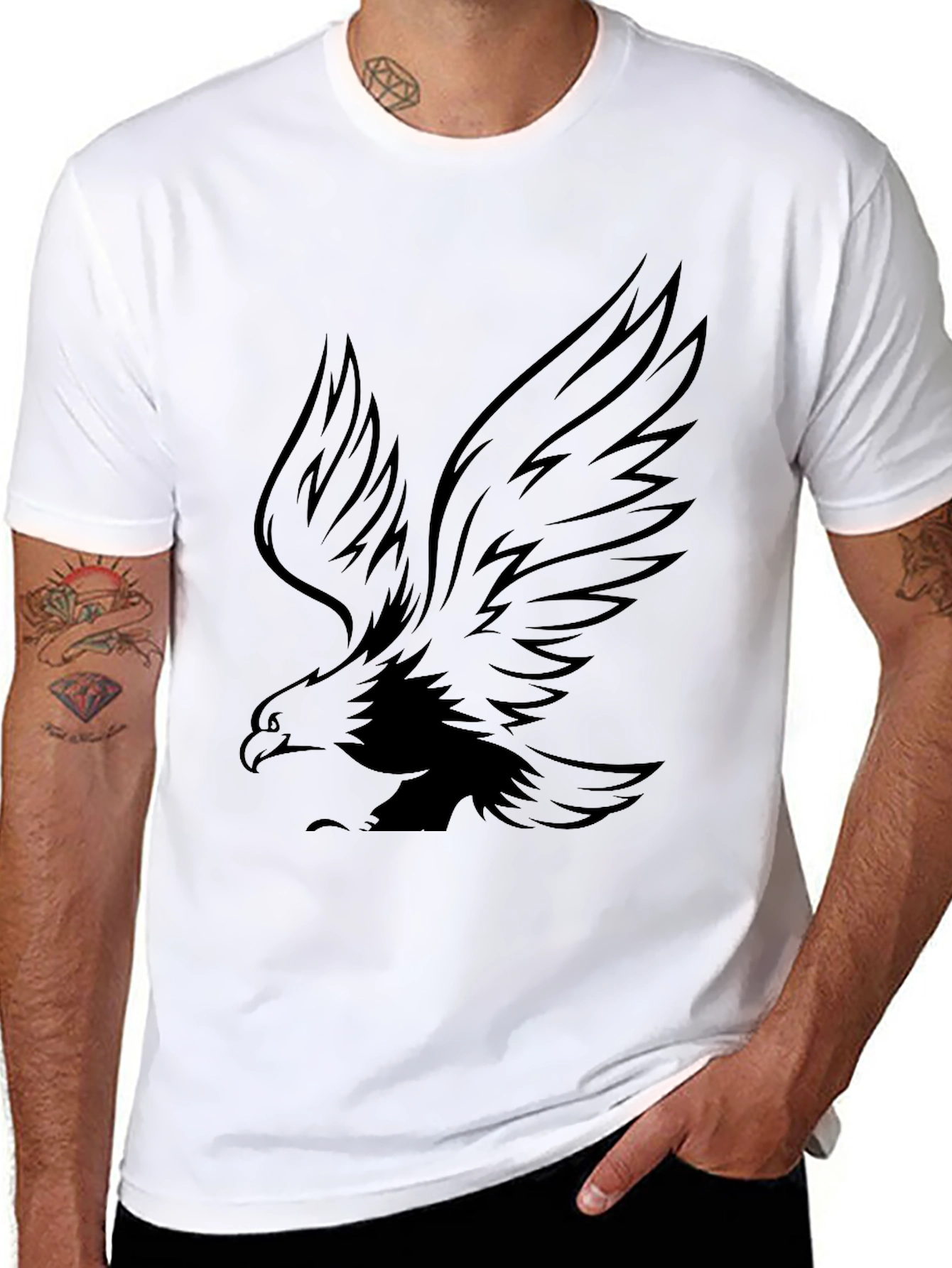 Eagle Graphic Black T-Shirt for Men