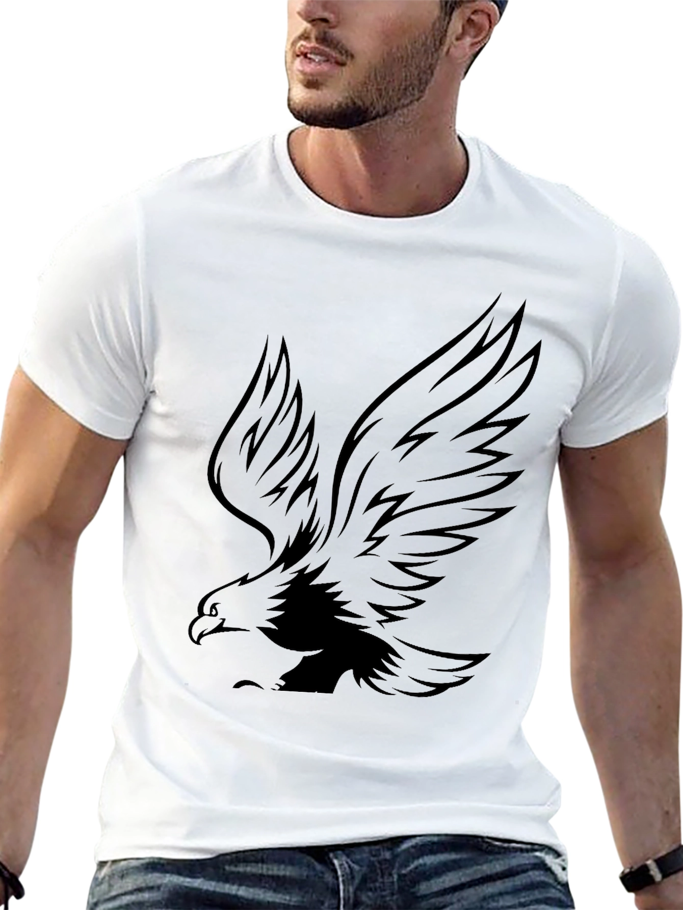 Eagle Graphic Black T-Shirt for Men