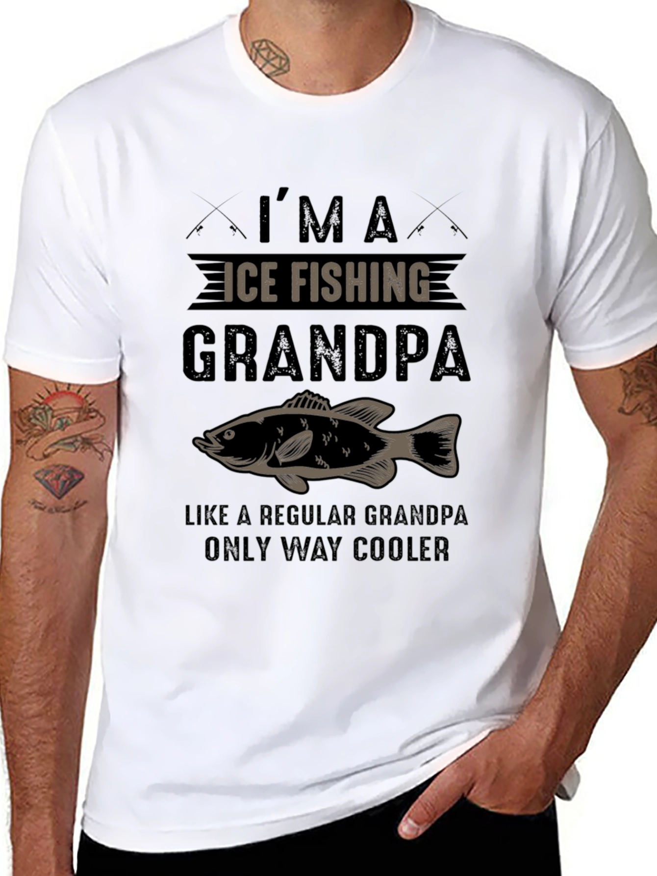 Ice Fishing Grandpa T-Shirt - Cool Angler