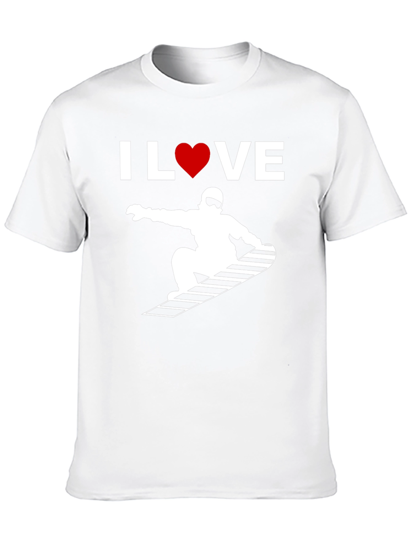 I Love Snowboarding Graphic Tee - Black Cotton T-Shirt