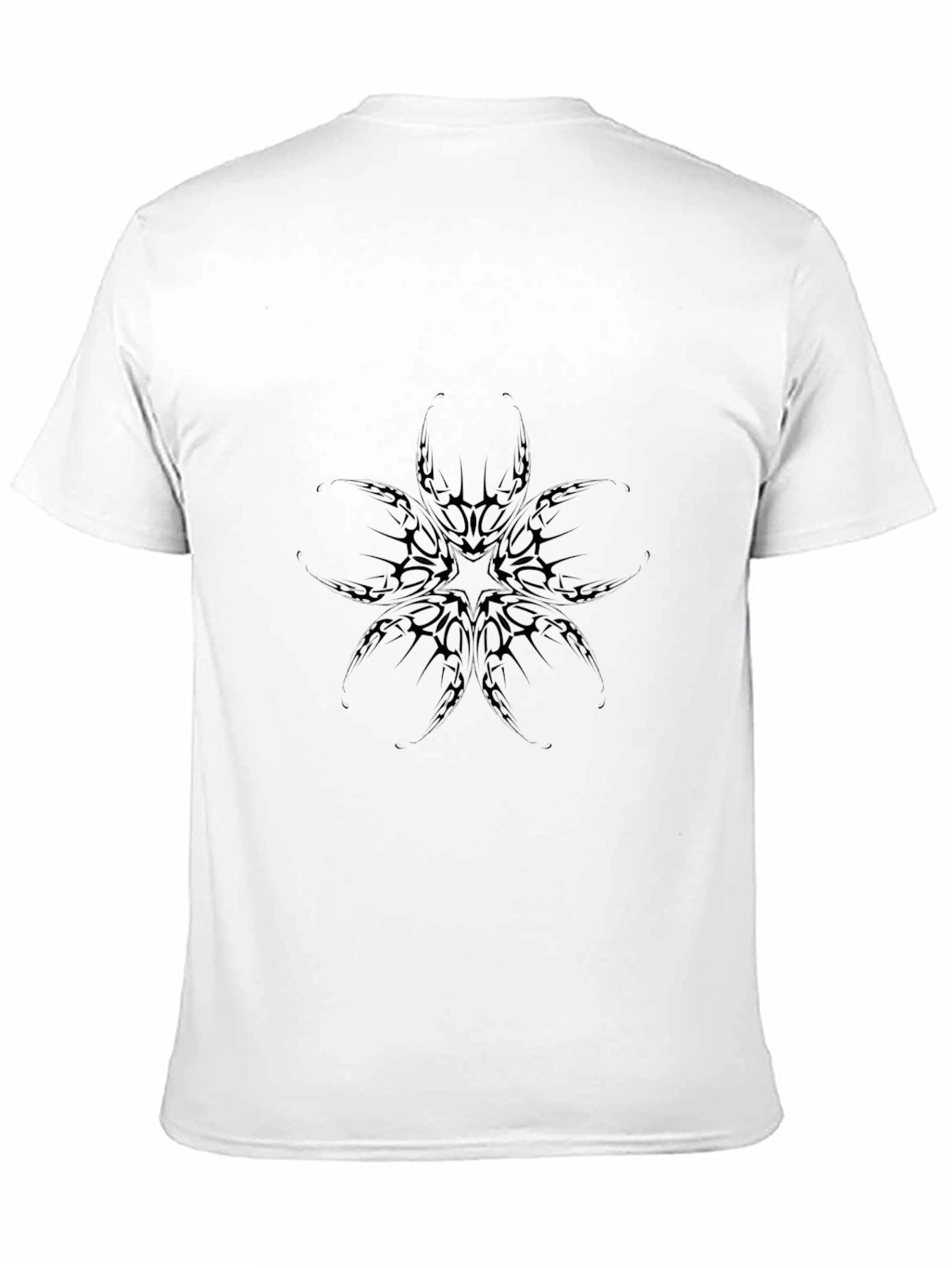 Black Graphic Tee: Abstract Tattoo Style Print