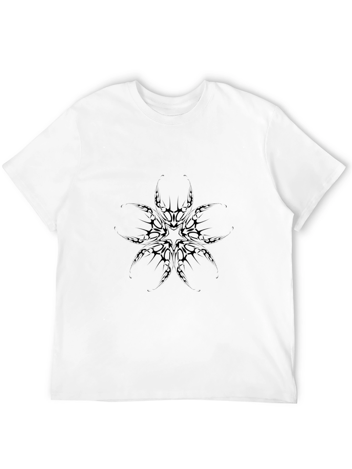 Black Graphic Tee: Abstract Tattoo Style Print