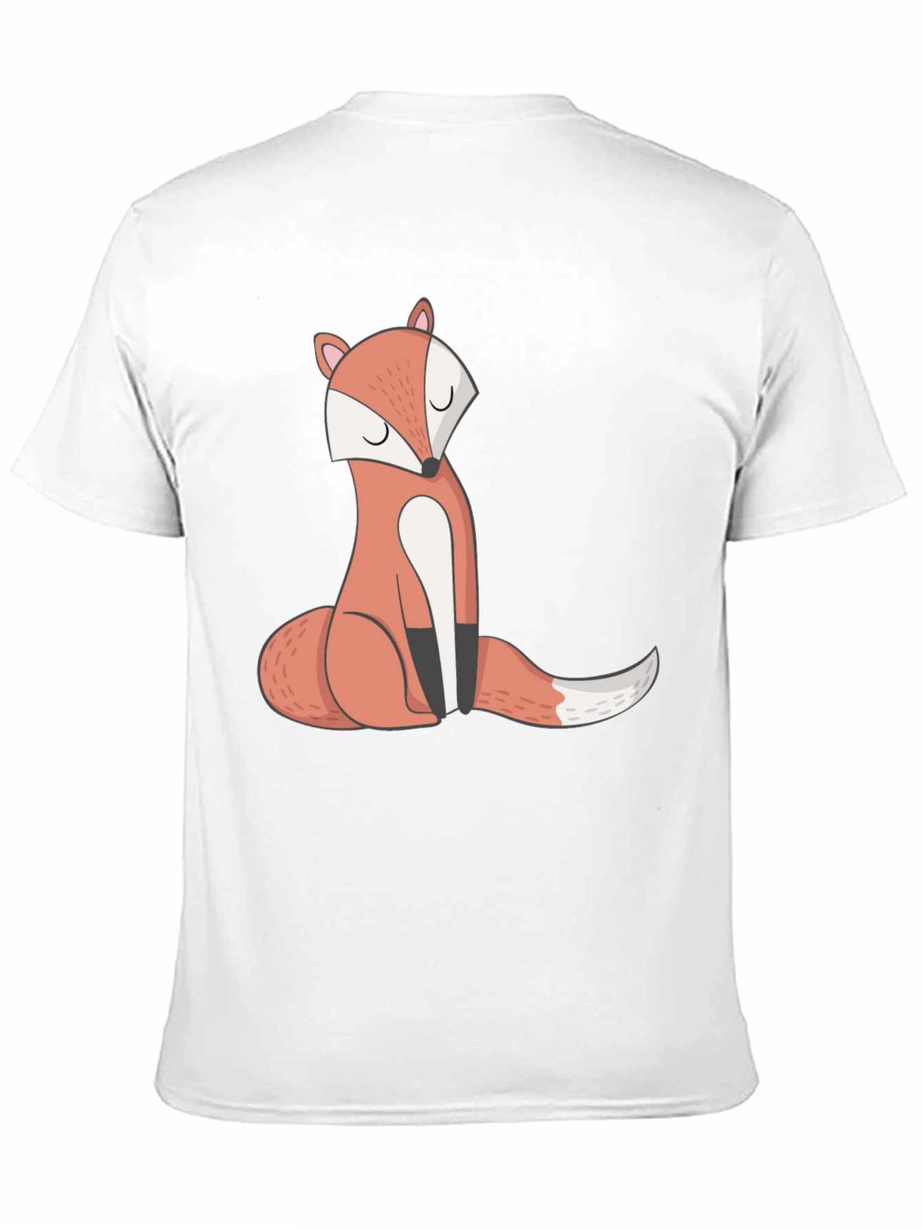 Cute Fox Graphic T-Shirt - Black Casual Tee
