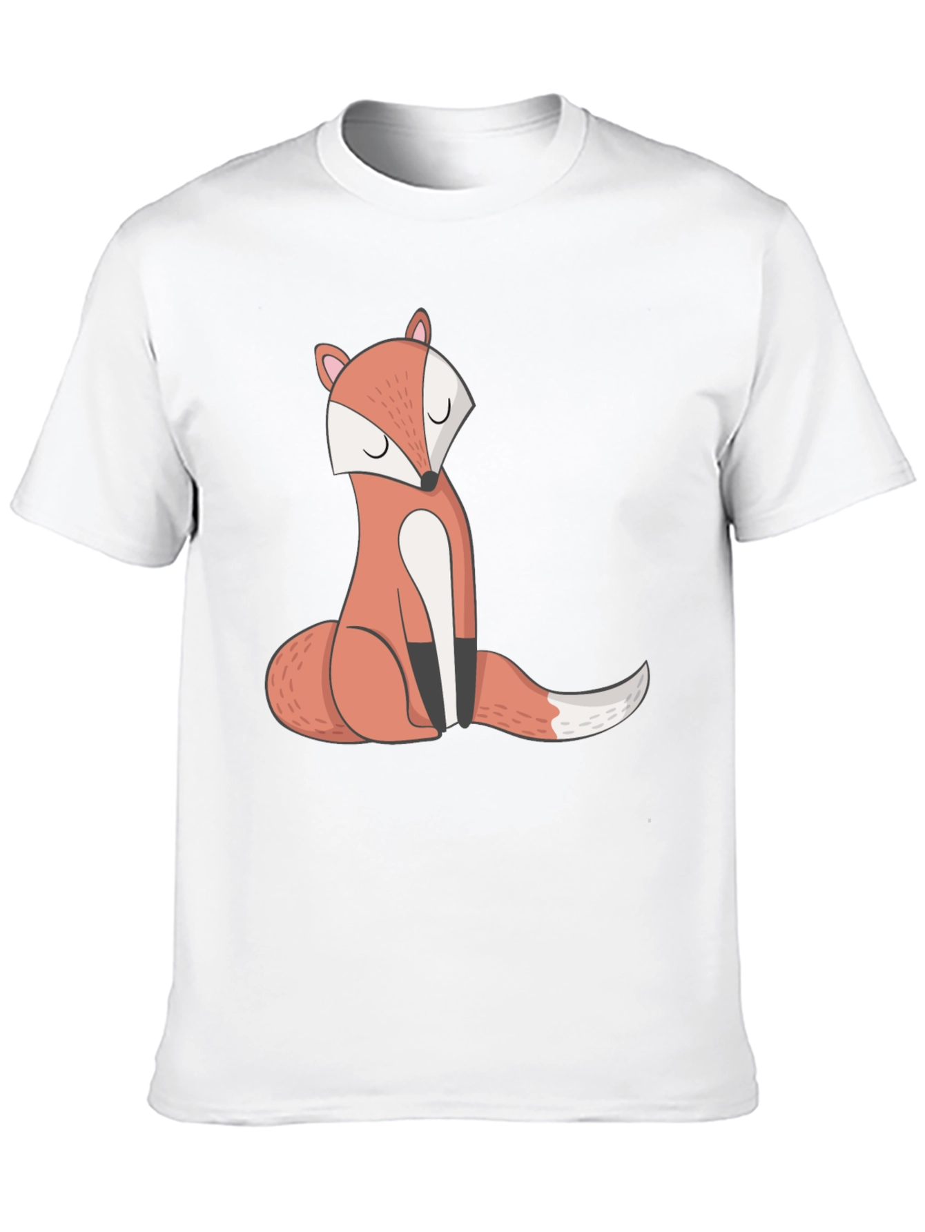 Cute Fox Graphic T-Shirt - Black Casual Tee