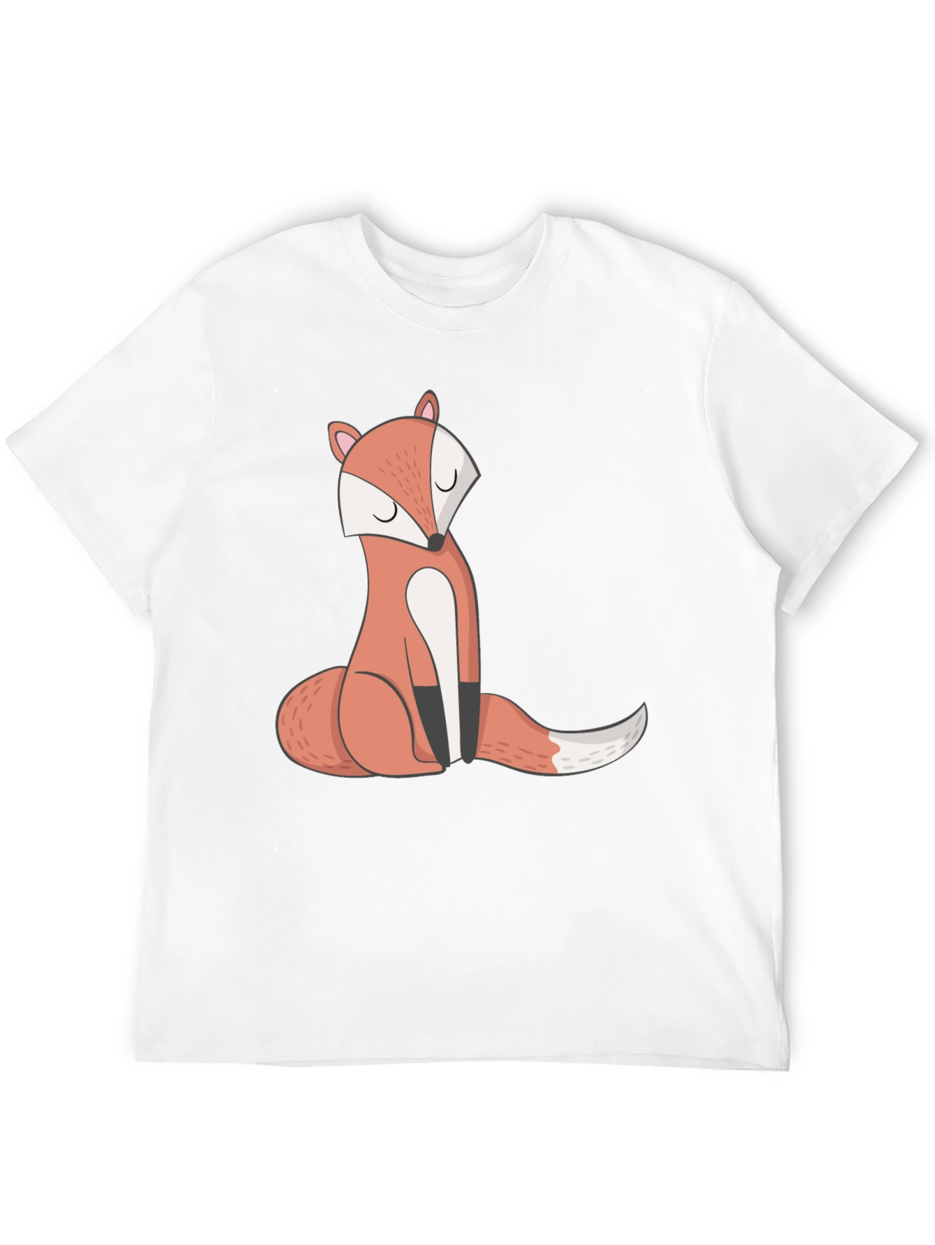 Cute Fox Graphic T-Shirt - Black Casual Tee