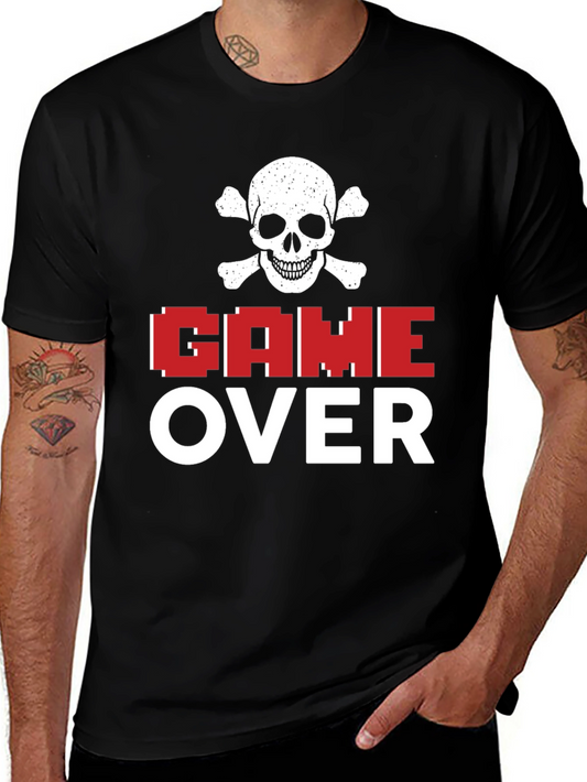 Game Over Skull Graphic T-Shirt