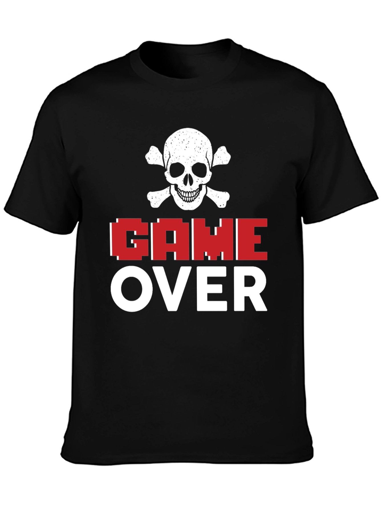 Game Over Skull Graphic T-Shirt