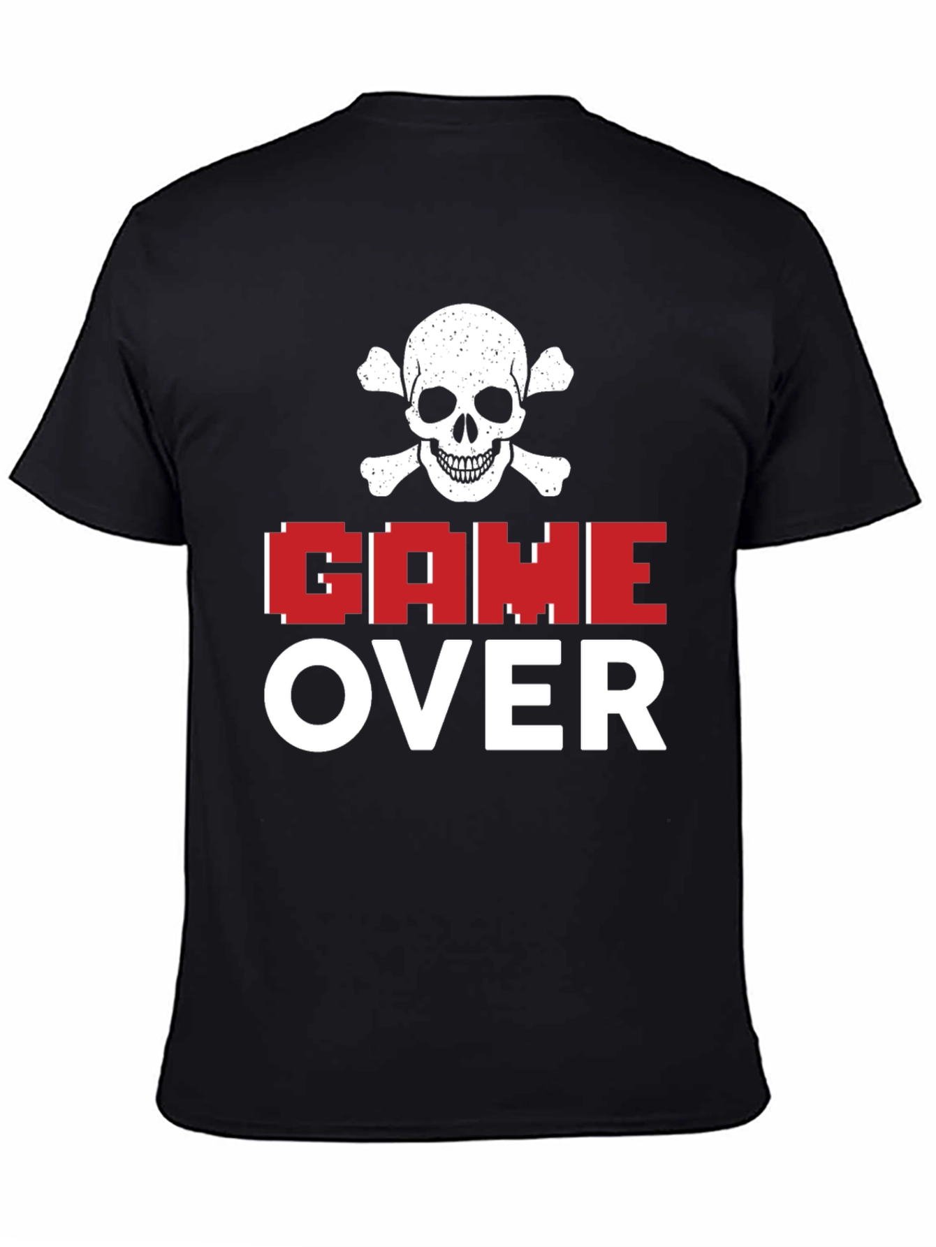 Game Over Skull Graphic T-Shirt