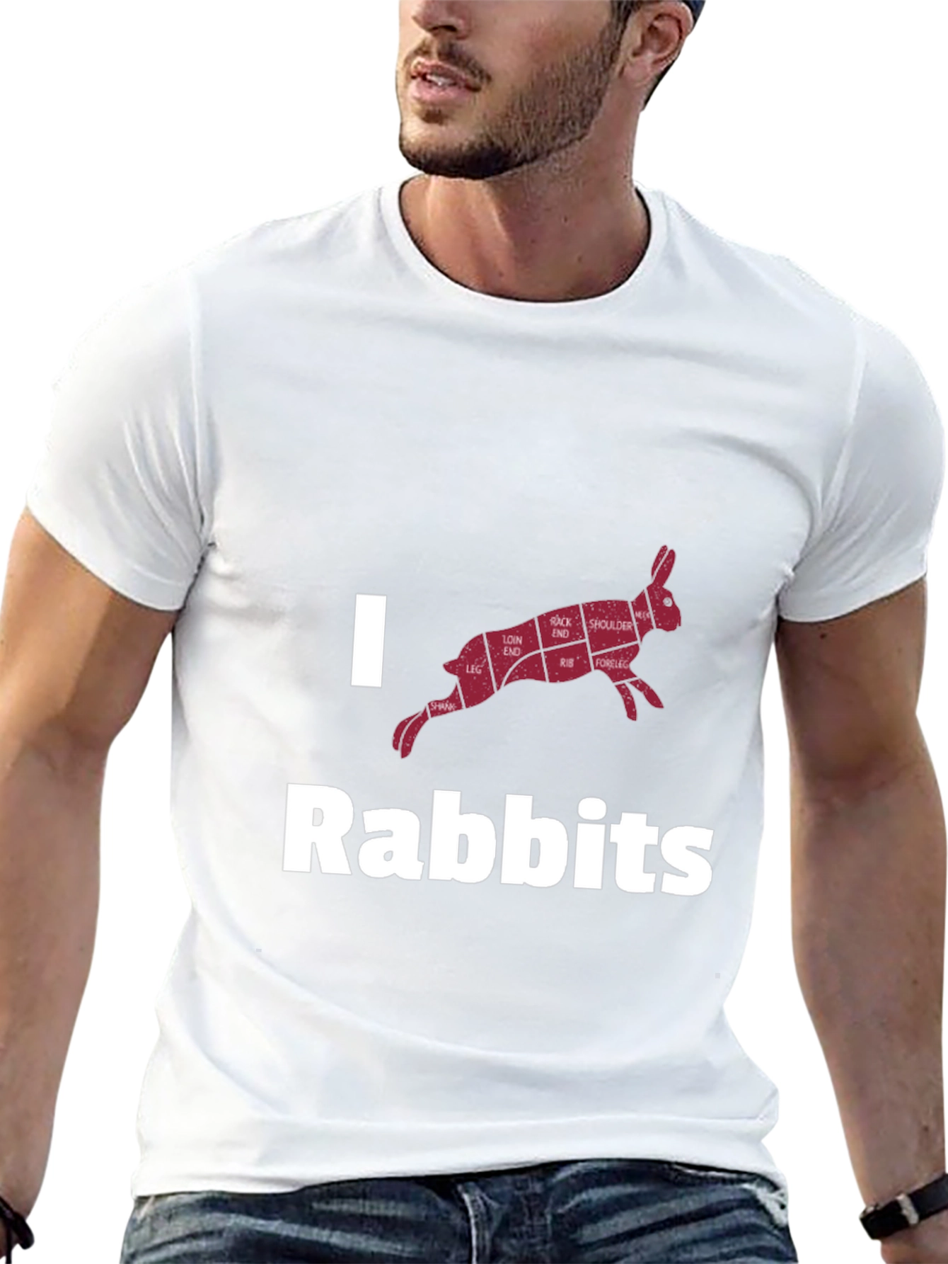 I Love Rabbits Butcher Cut T-Shirt