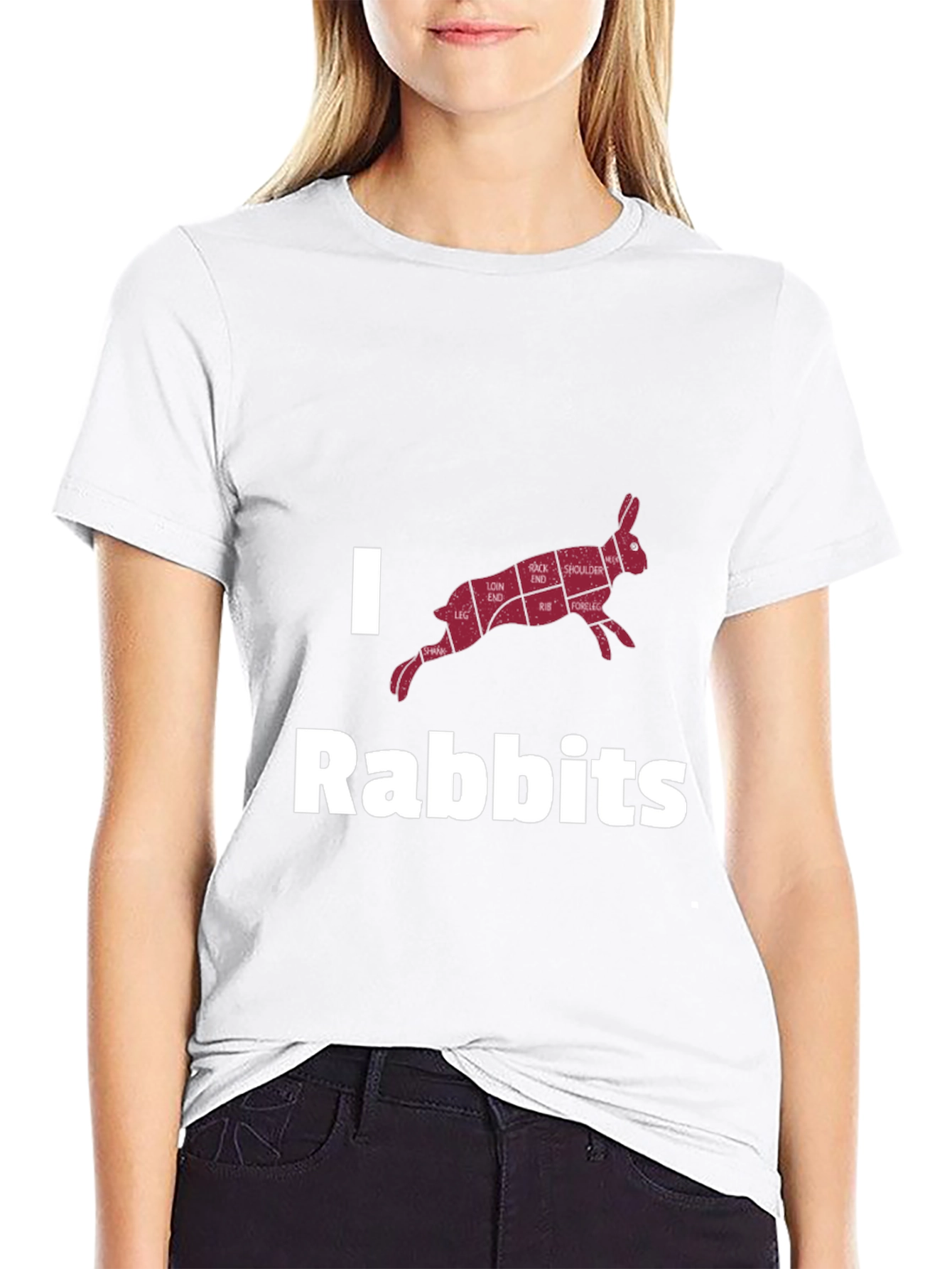I Love Rabbits Butcher Cut T-Shirt