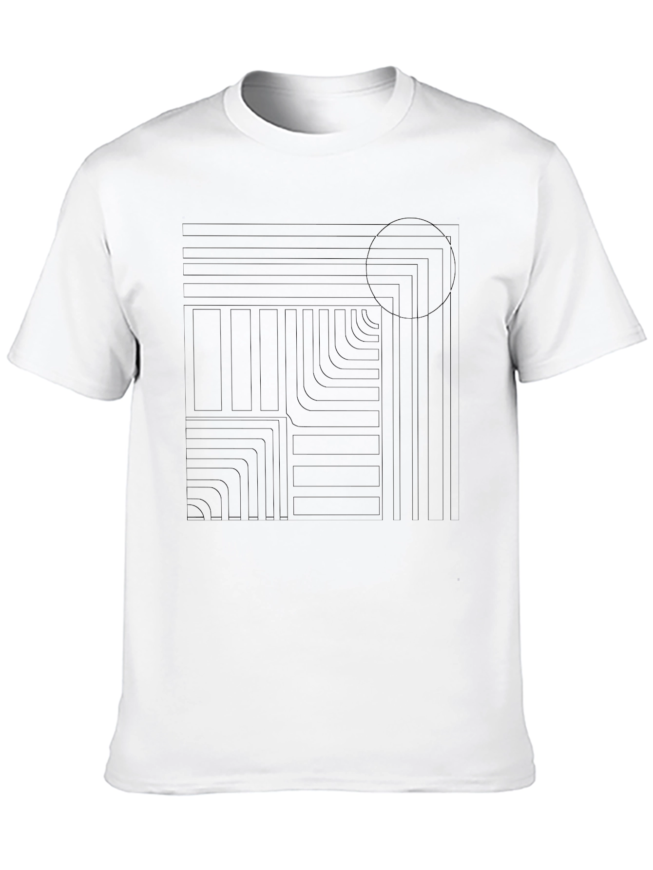 Geometric Graphic Print Mens Black T-Shirt
