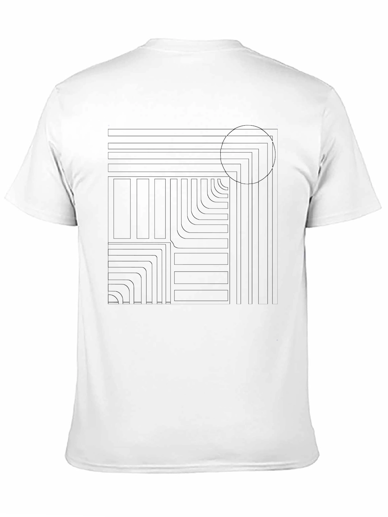 Geometric Graphic Print Mens Black T-Shirt