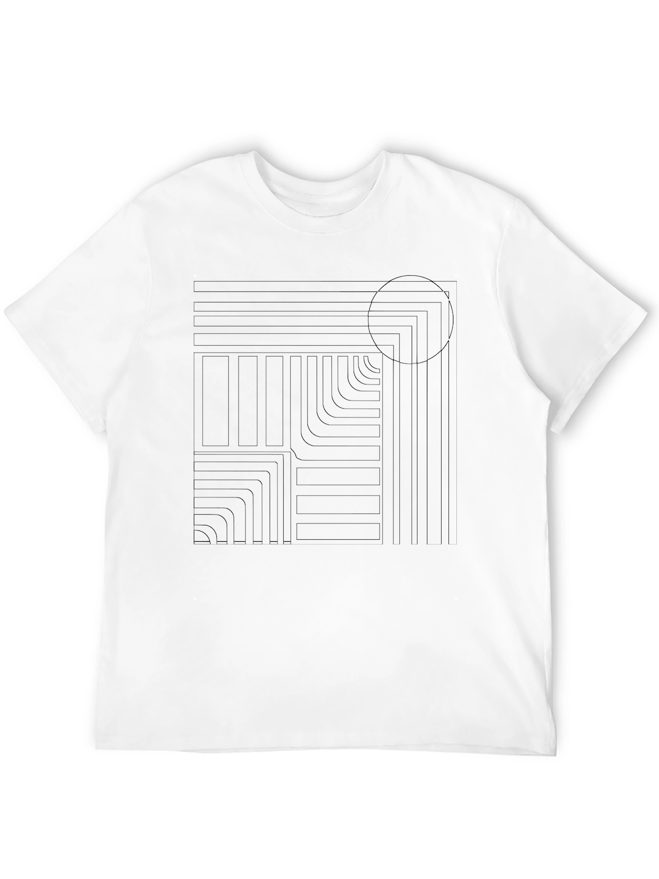Geometric Graphic Print Mens Black T-Shirt