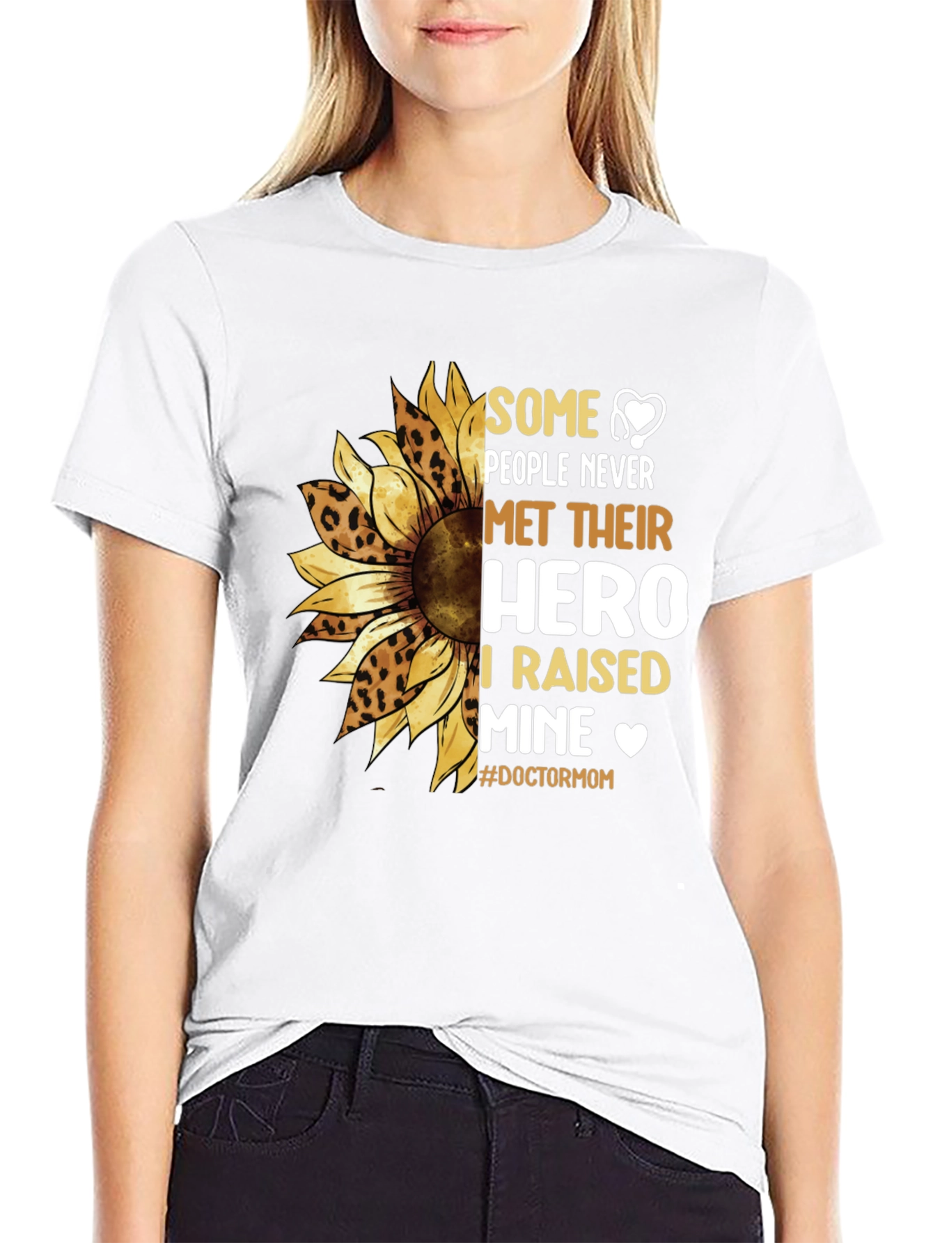 Doctor Mom Sunflower Graphic T-Shirt