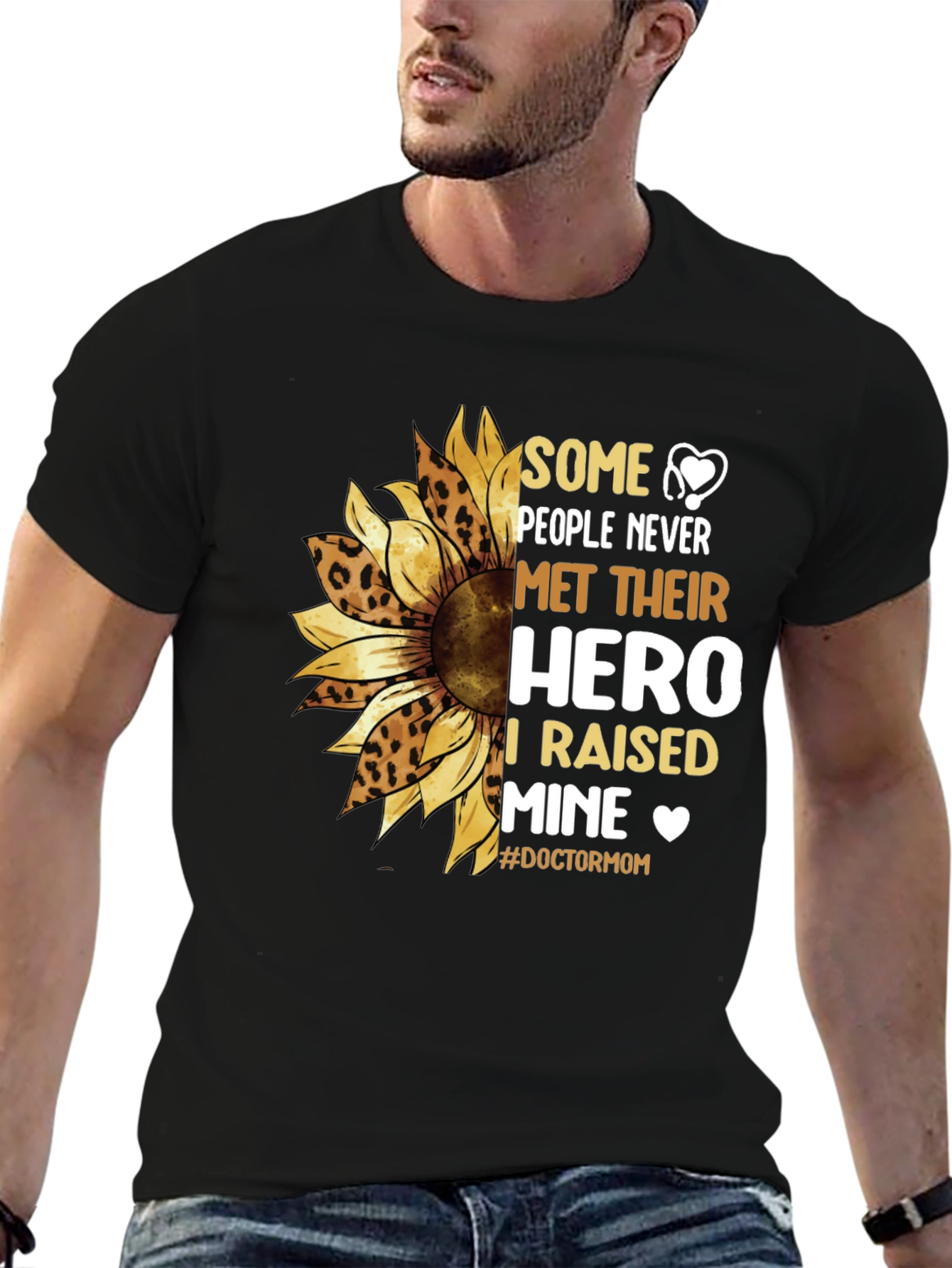 Doctor Mom Sunflower Graphic T-Shirt