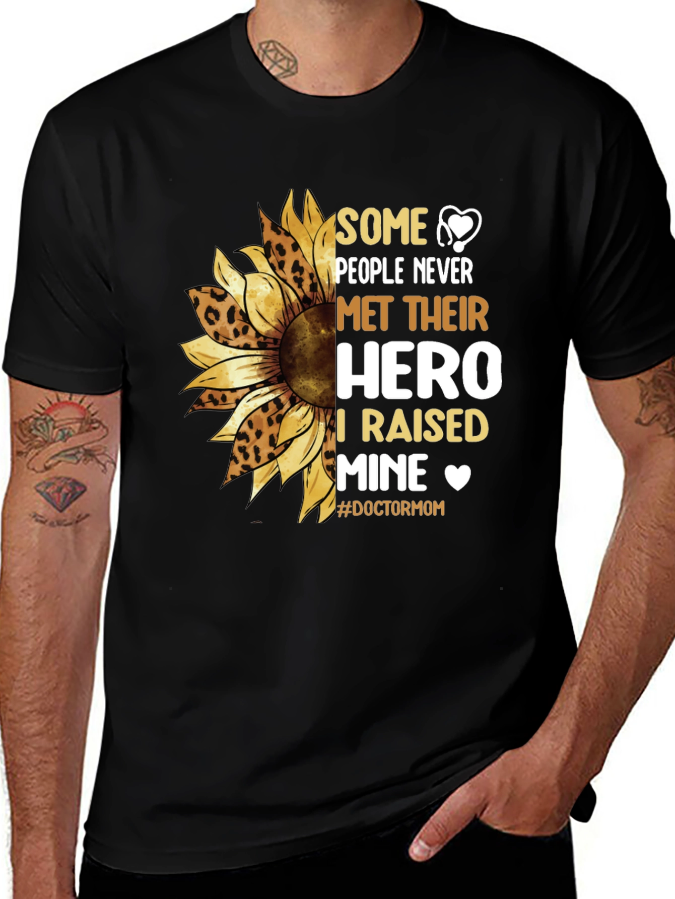 Doctor Mom Sunflower Graphic T-Shirt
