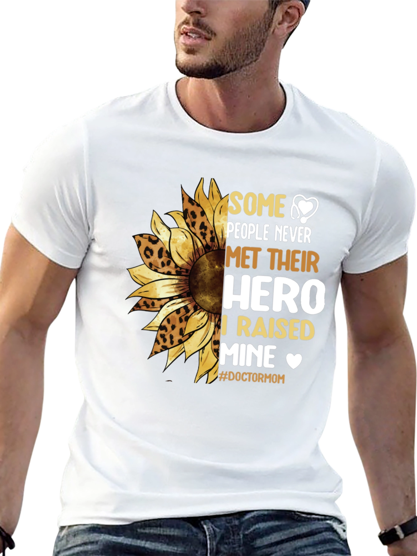 Doctor Mom Sunflower Graphic T-Shirt