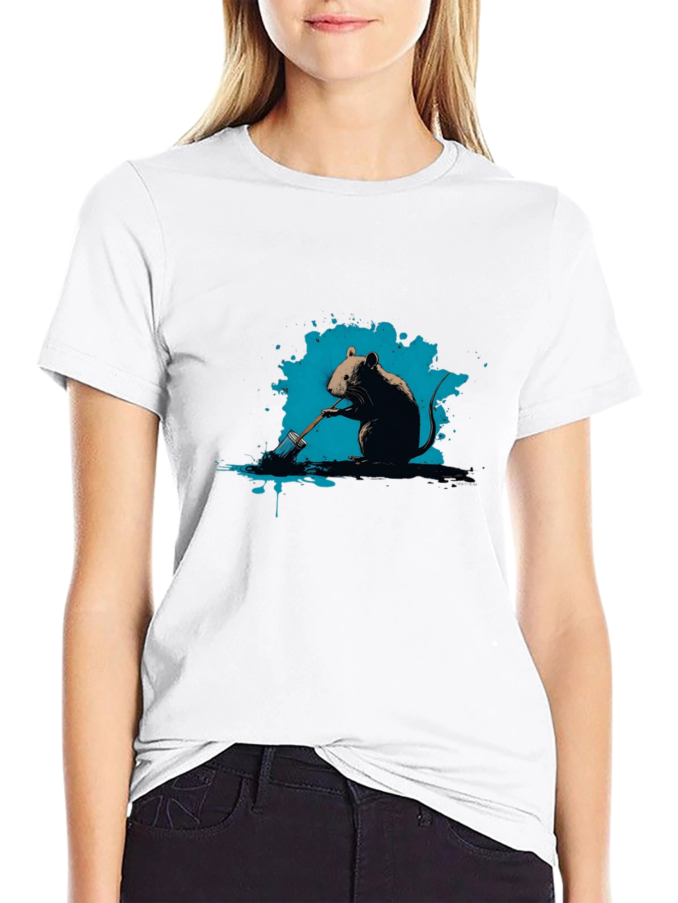 Mouse Painter Graphic Tee - Artistic T-Shirt