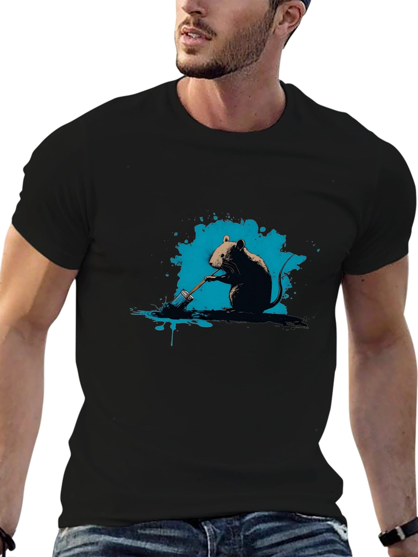 Mouse Painter Graphic Tee - Artistic T-Shirt