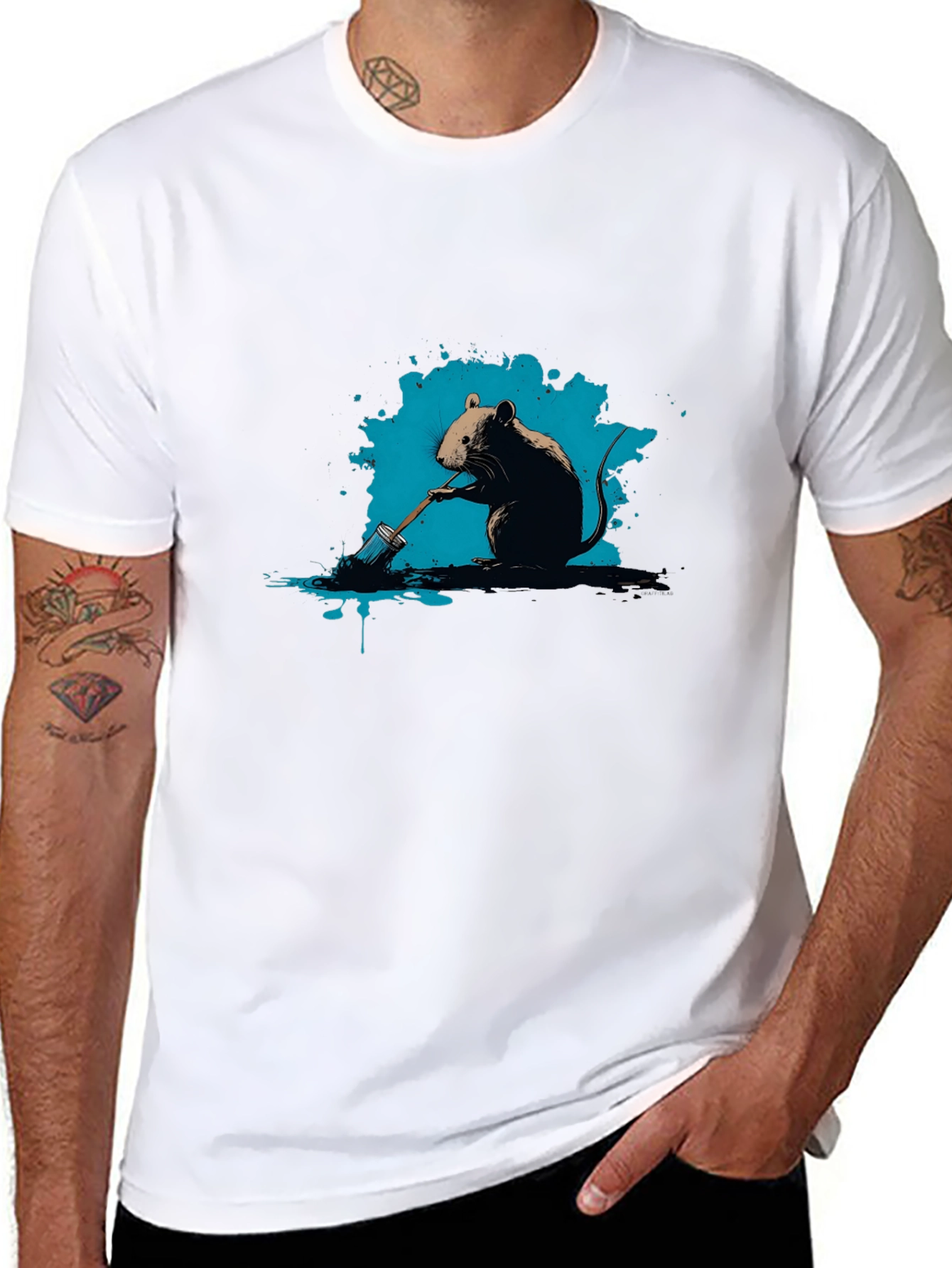 Mouse Painter Graphic Tee - Artistic T-Shirt