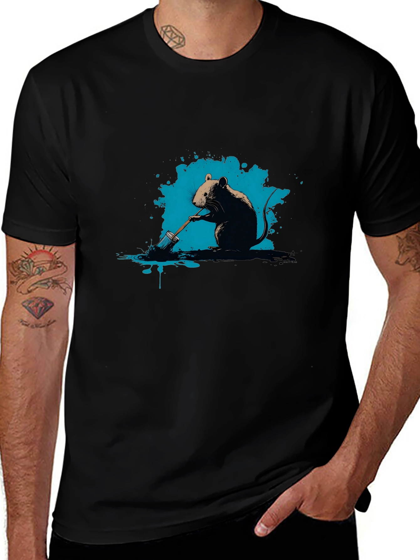 Mouse Painter Graphic Tee - Artistic T-Shirt