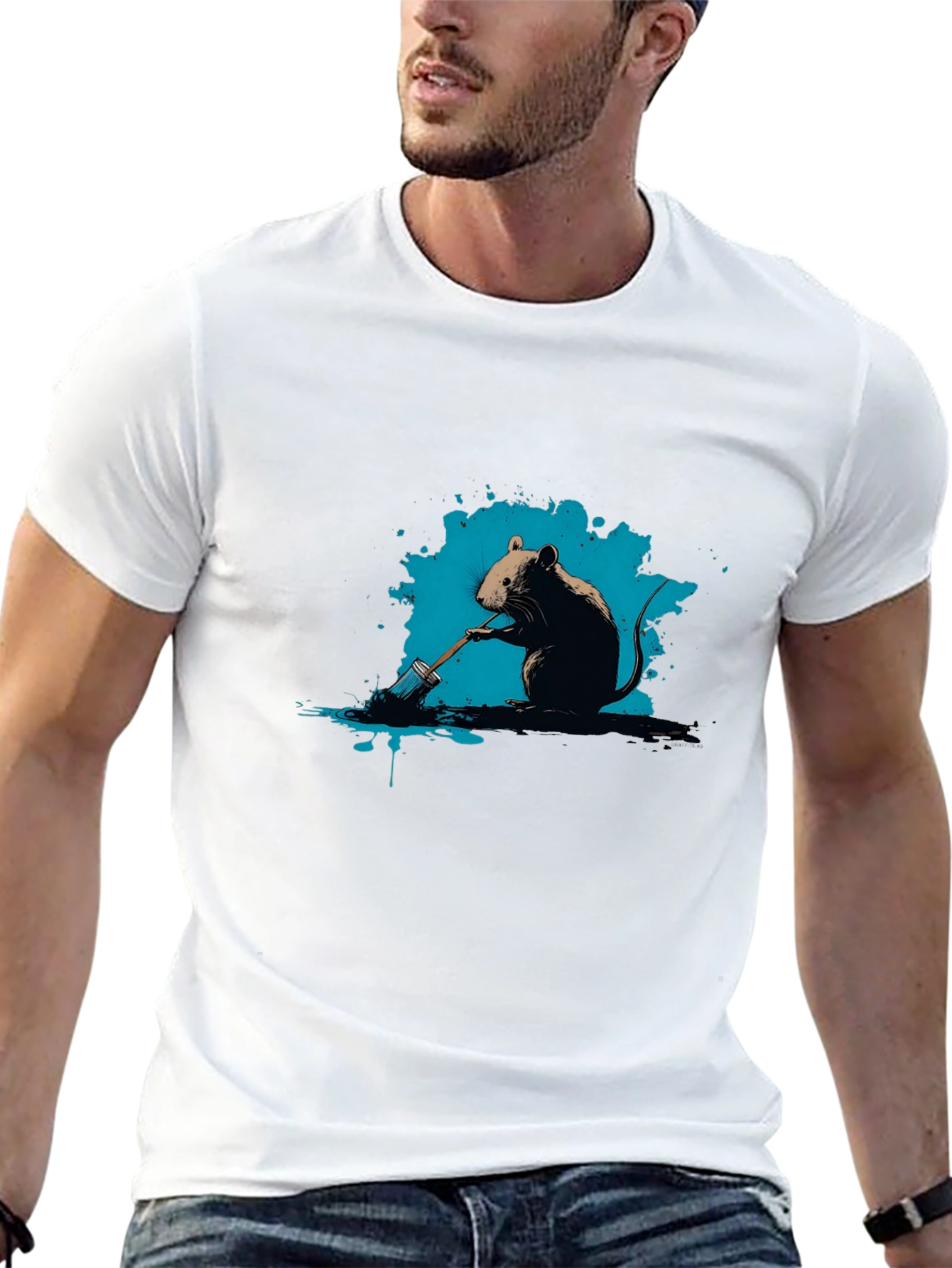 Mouse Painter Graphic Tee - Artistic T-Shirt