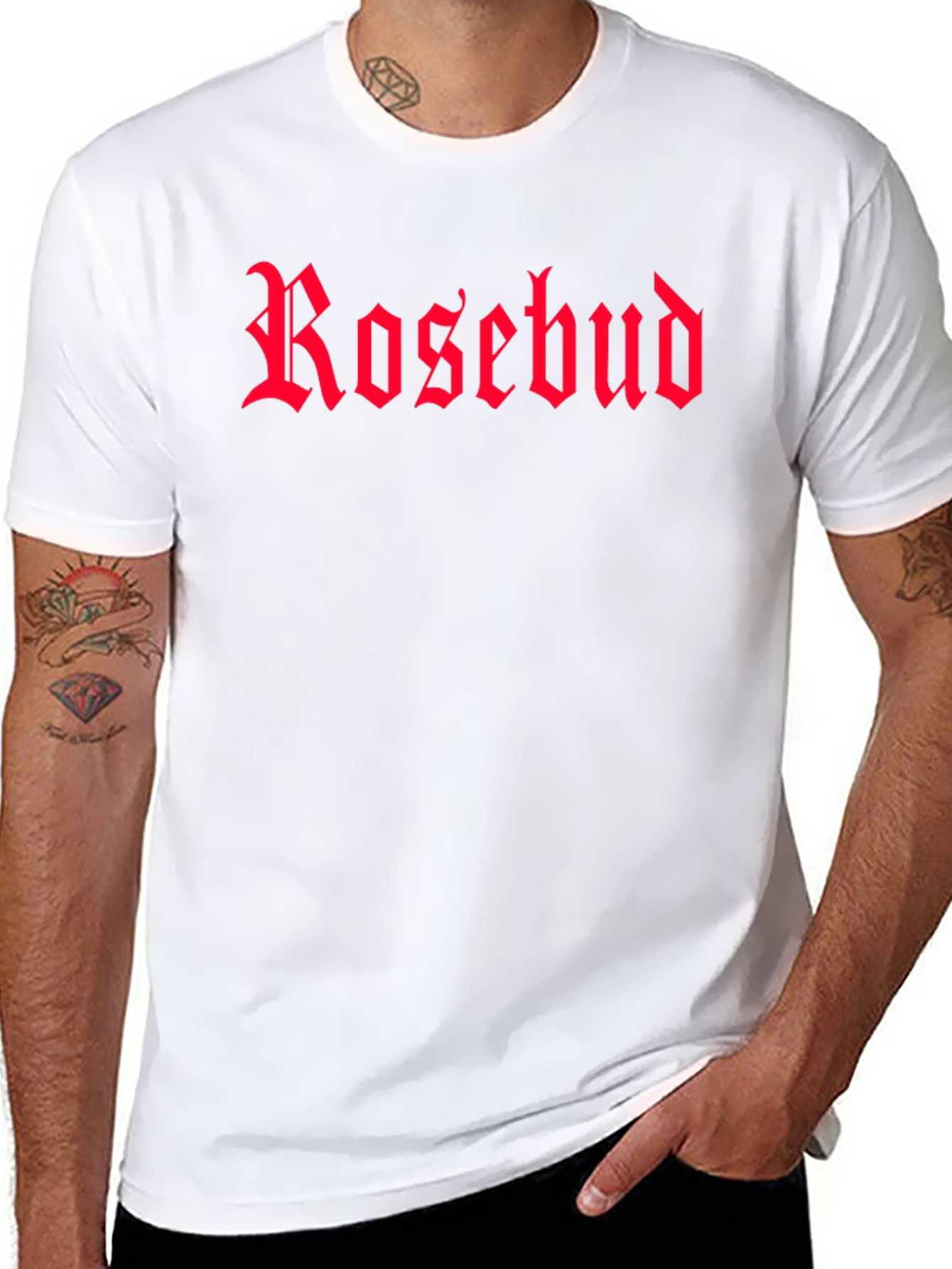 Rosebud Gothic Font Black T-Shirt