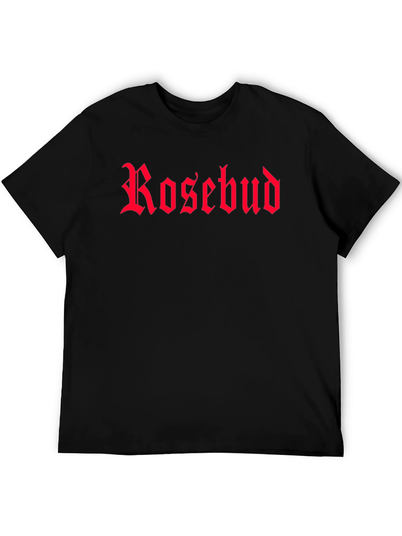 Rosebud Gothic Font Black T-Shirt