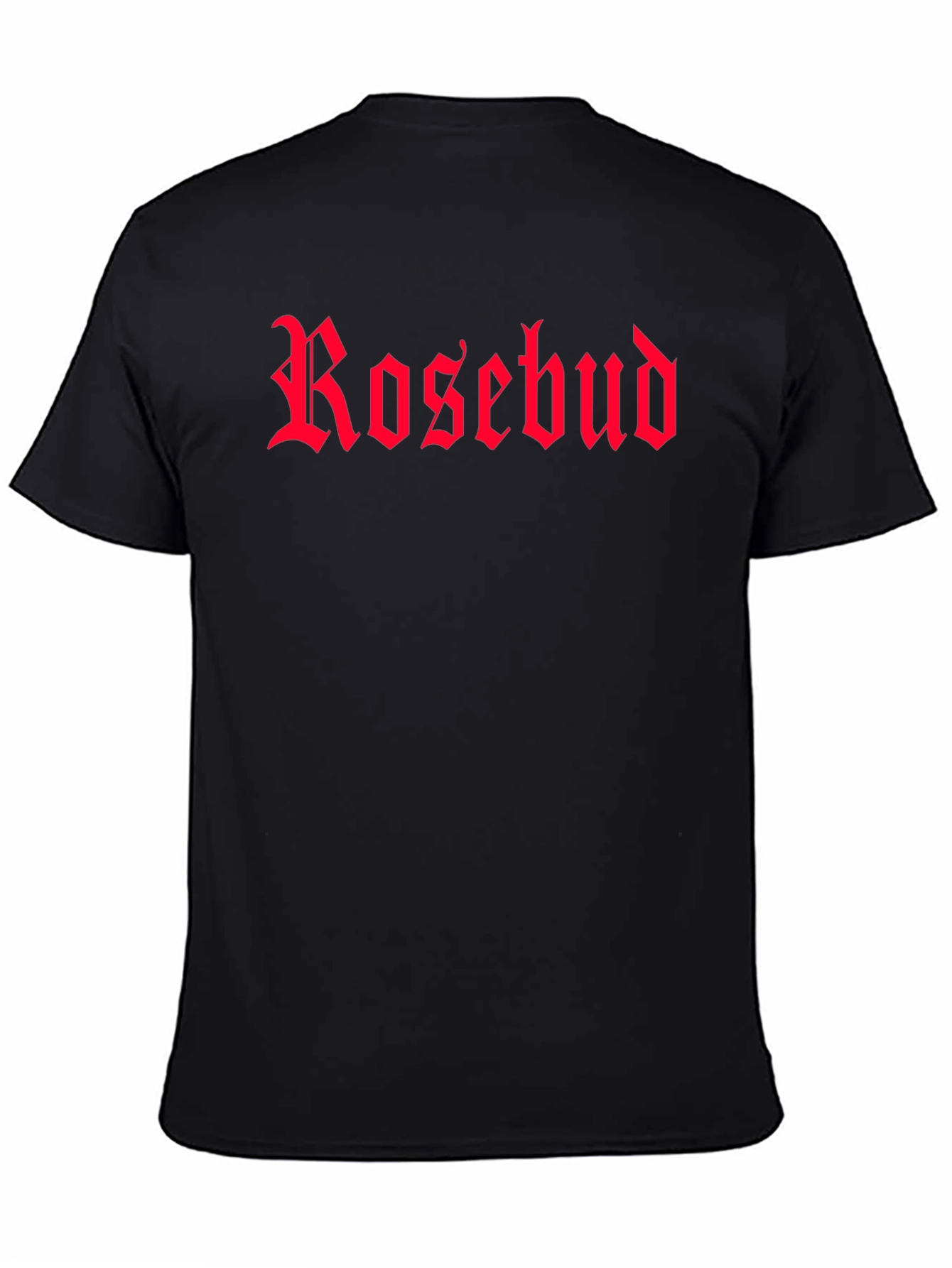 Rosebud Gothic Font Black T-Shirt