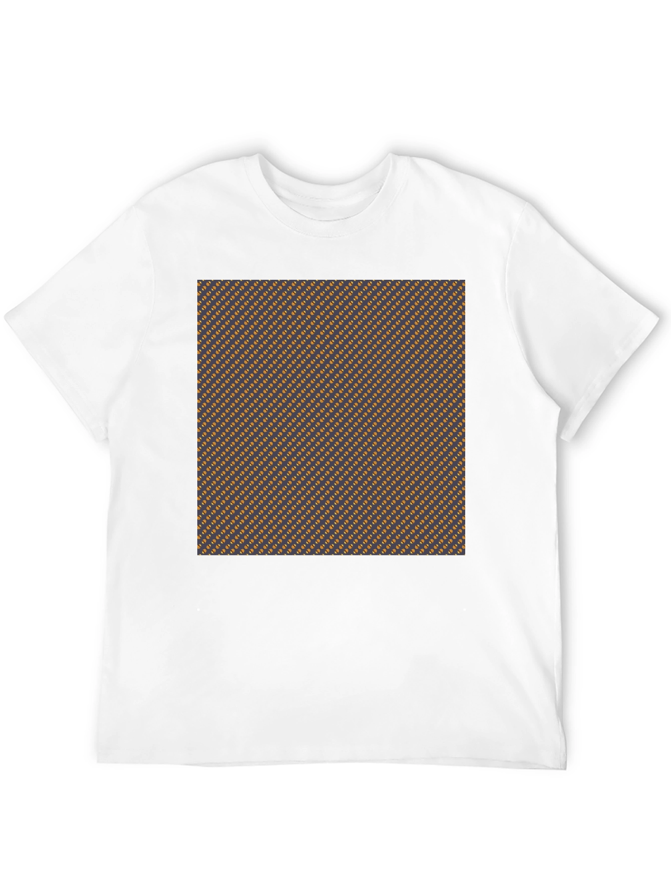 Stylish Black Tee with Brown Geometric Pattern