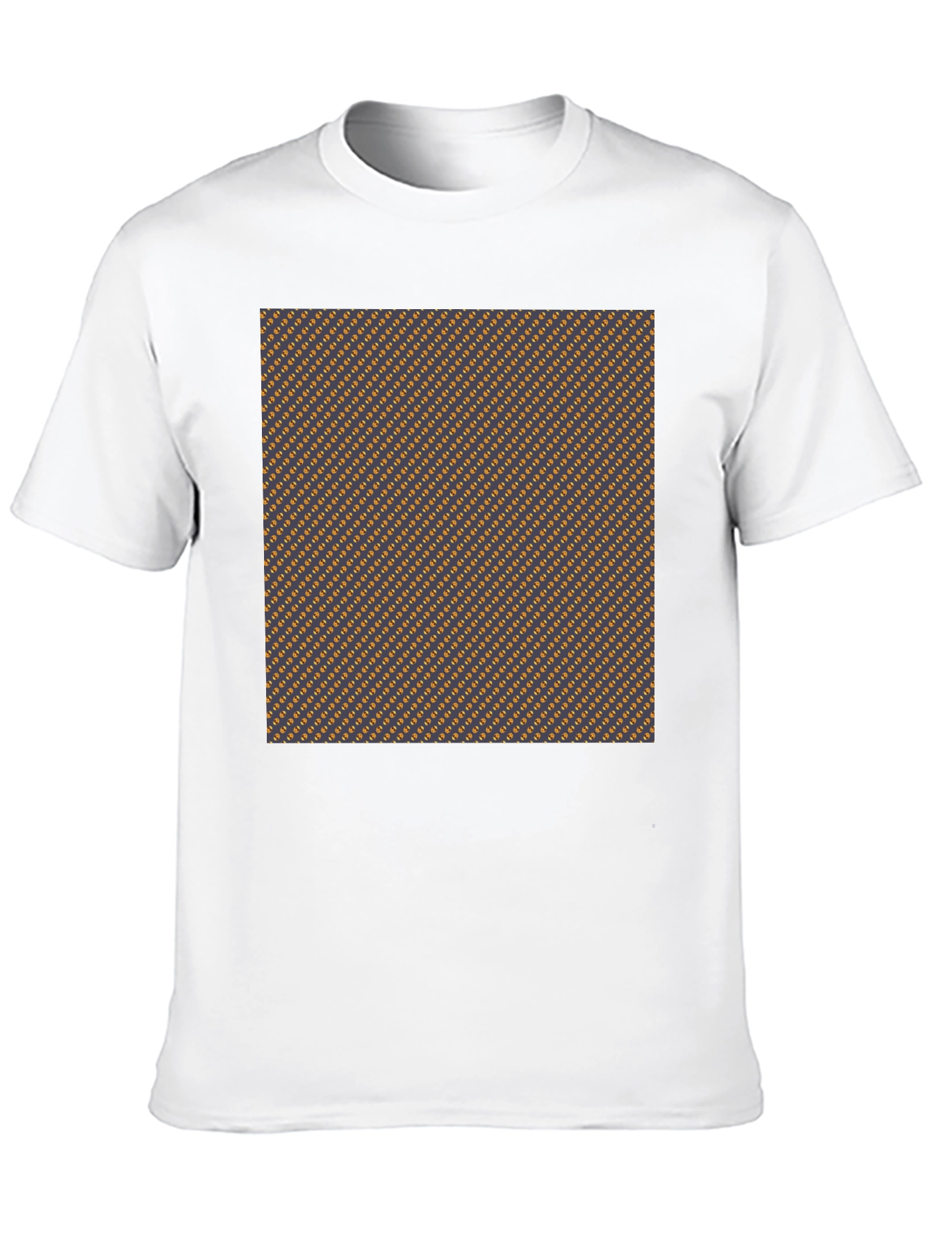 Stylish Black Tee with Brown Geometric Pattern