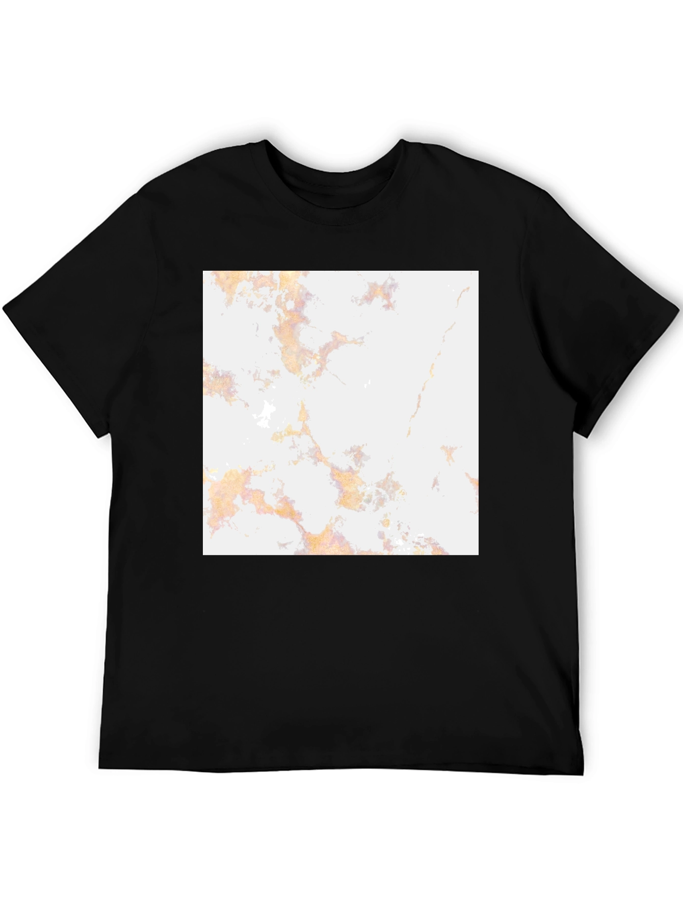Unique Marble Pattern Black T-Shirt