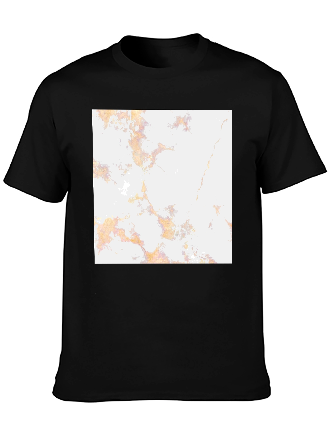 Unique Marble Pattern Black T-Shirt
