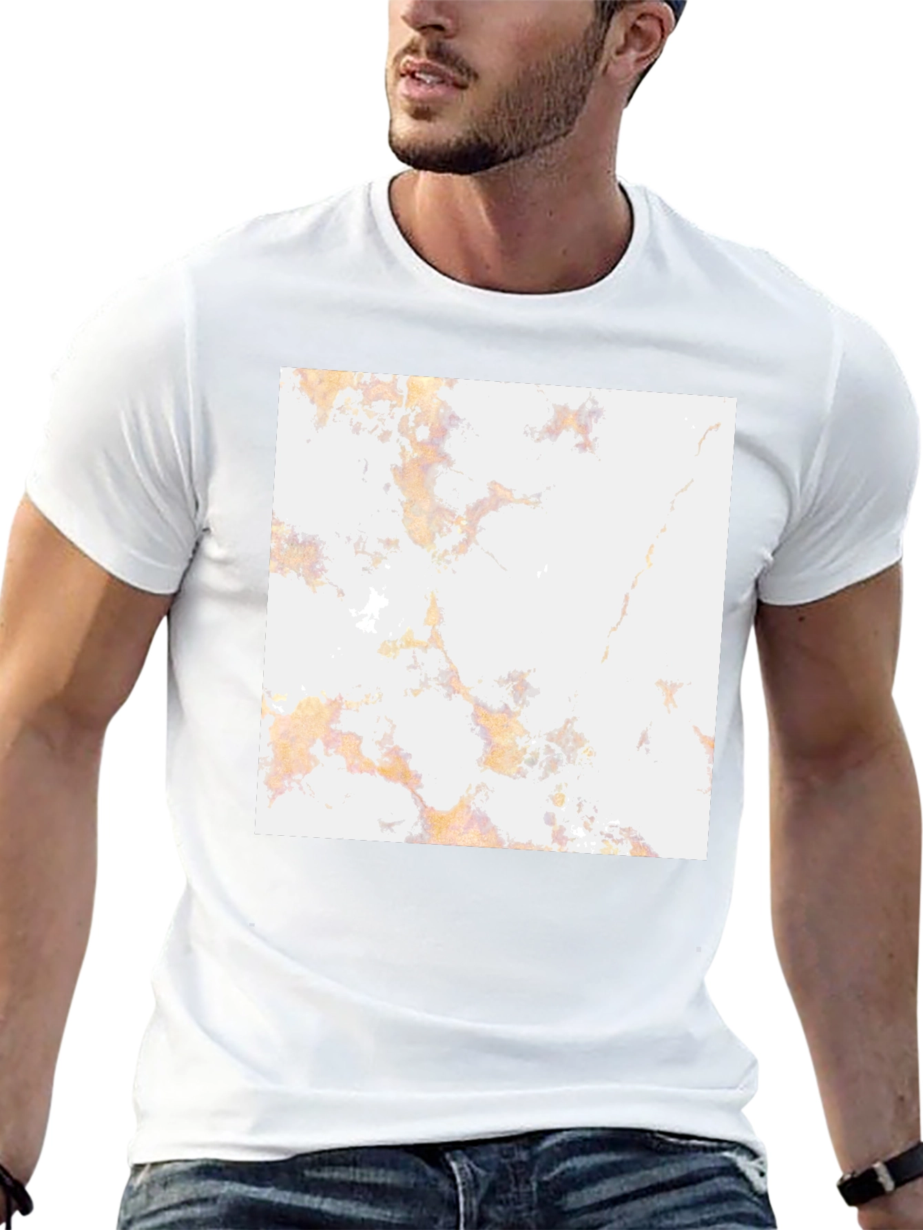 Unique Marble Pattern Black T-Shirt