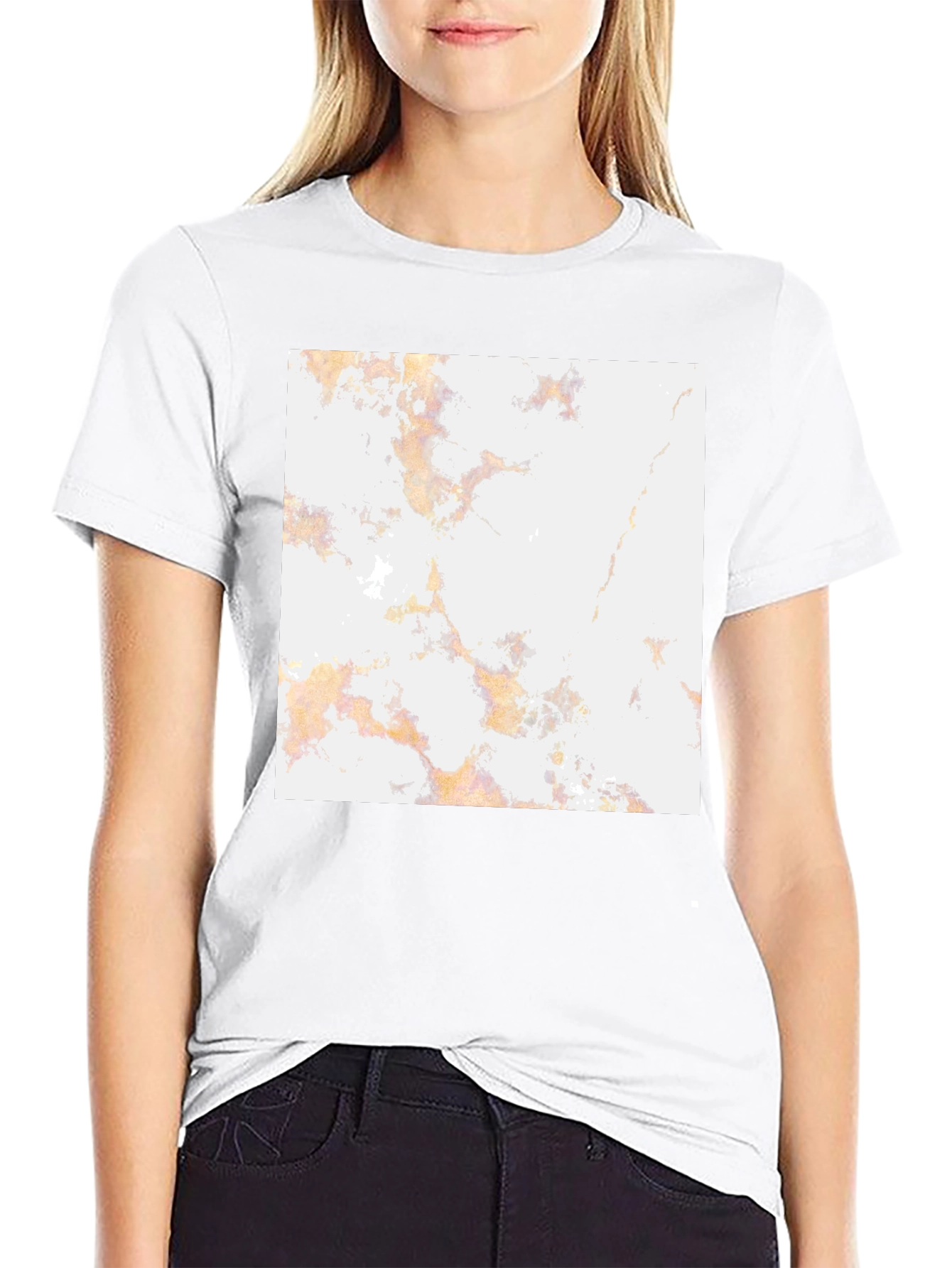 Unique Marble Pattern Black T-Shirt
