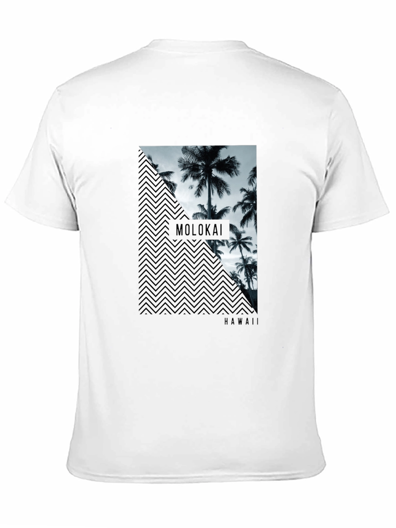Molokai Hawaii Palm Tree Mens Black T-Shirt