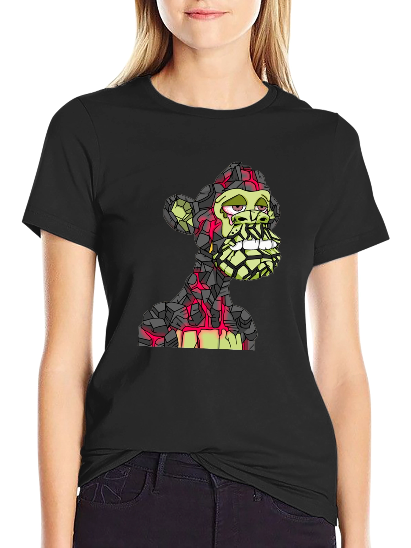 Bored Ape Lava Rock Style T-Shirt - Black