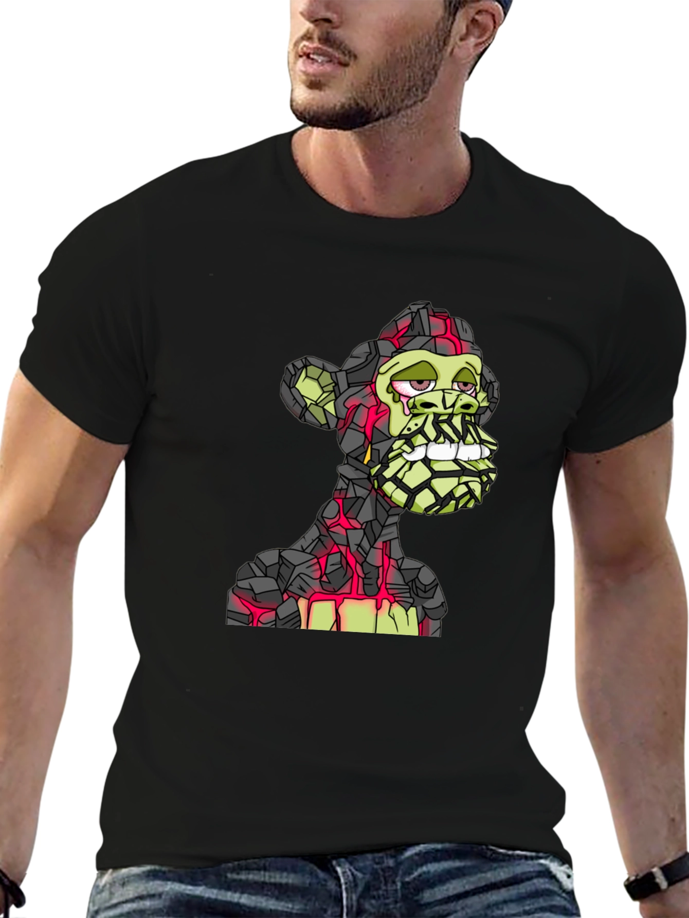 Bored Ape Lava Rock Style T-Shirt - Black