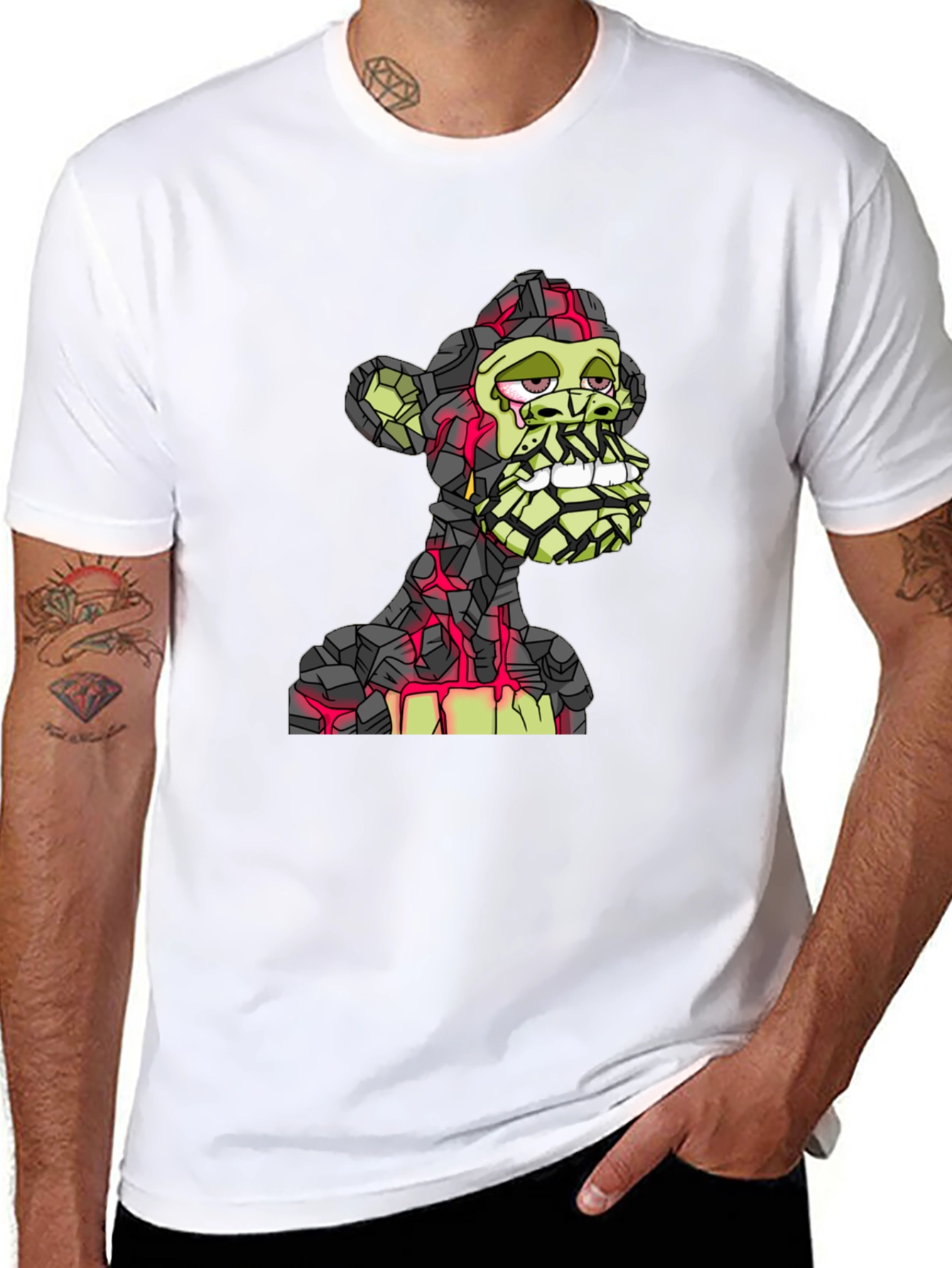 Bored Ape Lava Rock Style T-Shirt - Black