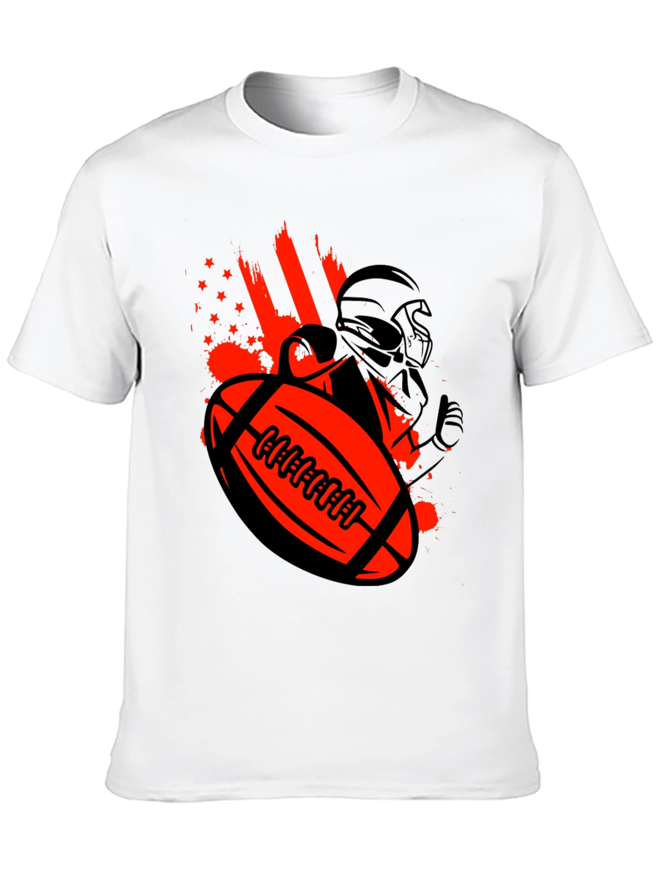 Football Helmet & Ball Graphic T-Shirt