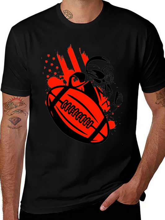 Football Helmet & Ball Graphic T-Shirt