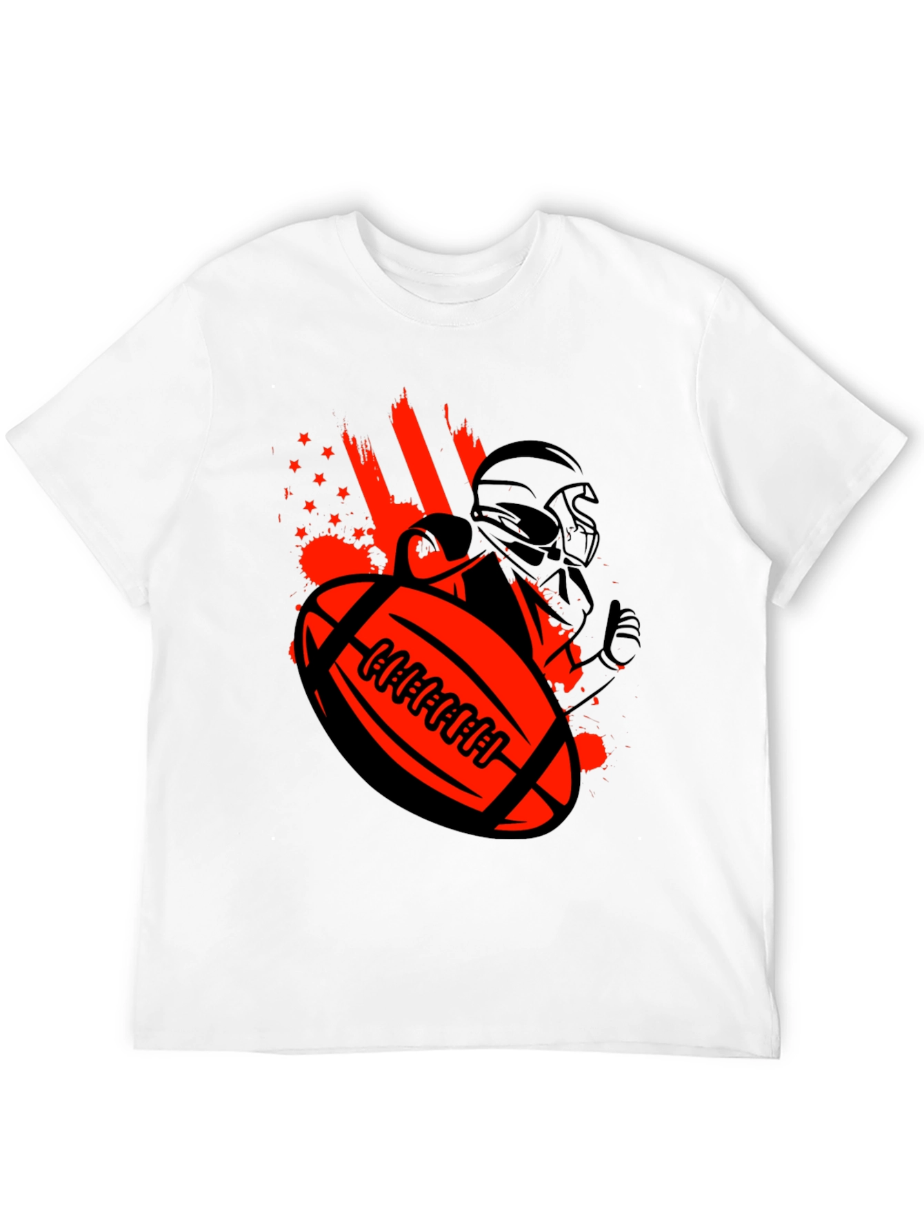 Football Helmet & Ball Graphic T-Shirt