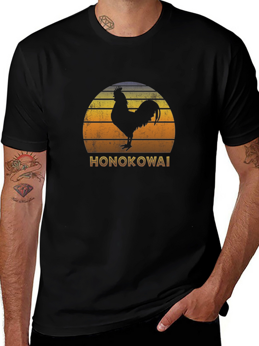 Honokowai Rooster T-Shirt - Vintage Sunset Graphic Tee