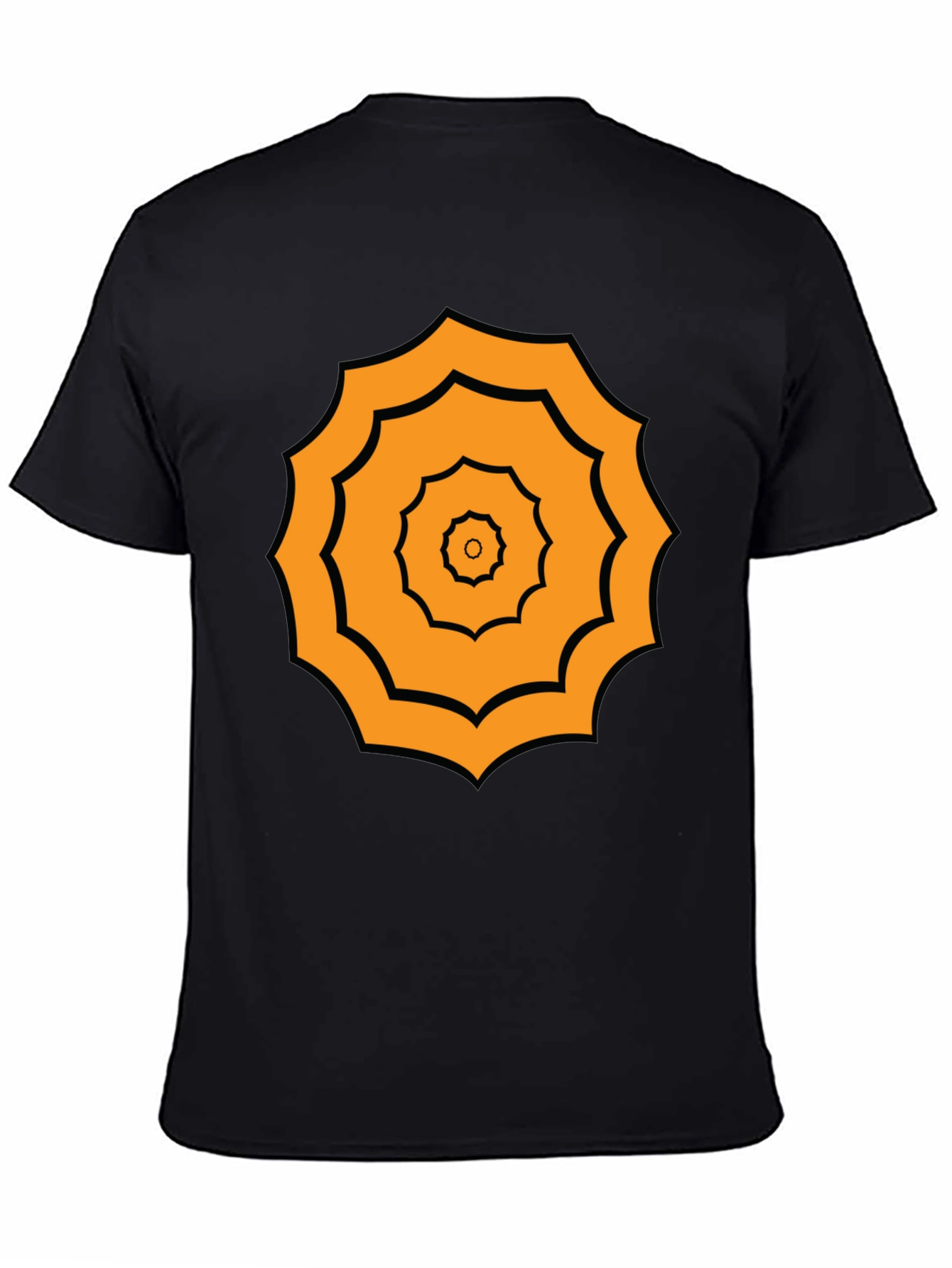 Geometric Pattern Tee - Black Cotton Blend