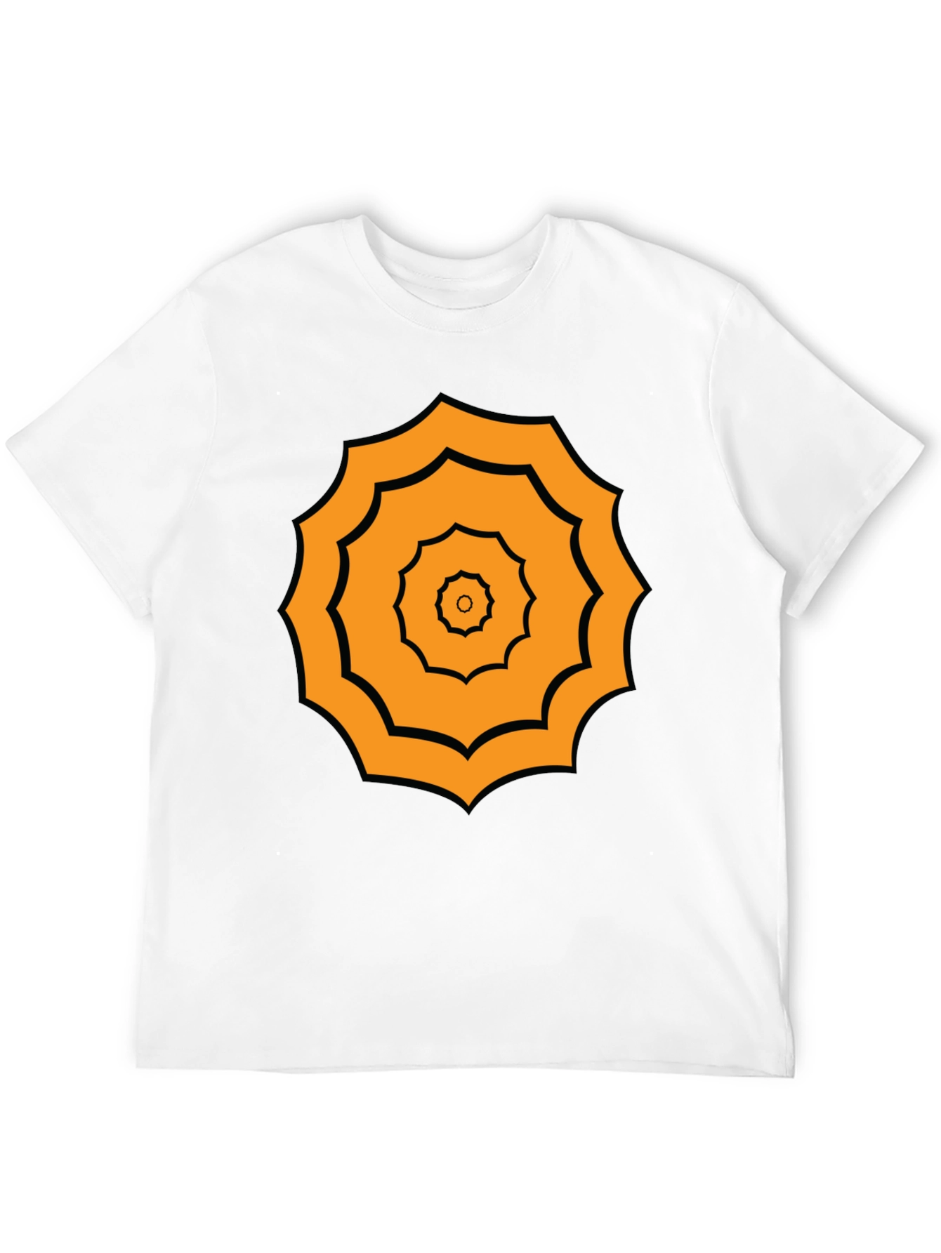 Geometric Pattern Tee - Black Cotton Blend