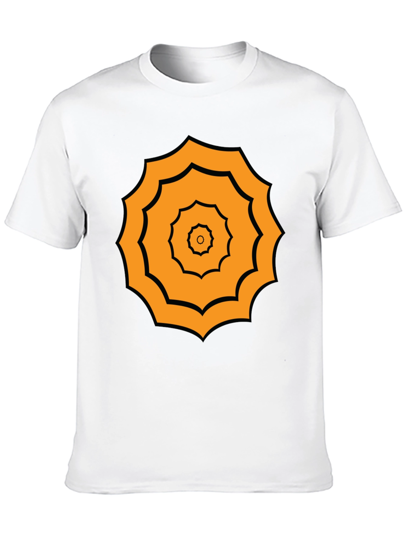 Geometric Pattern Tee - Black Cotton Blend