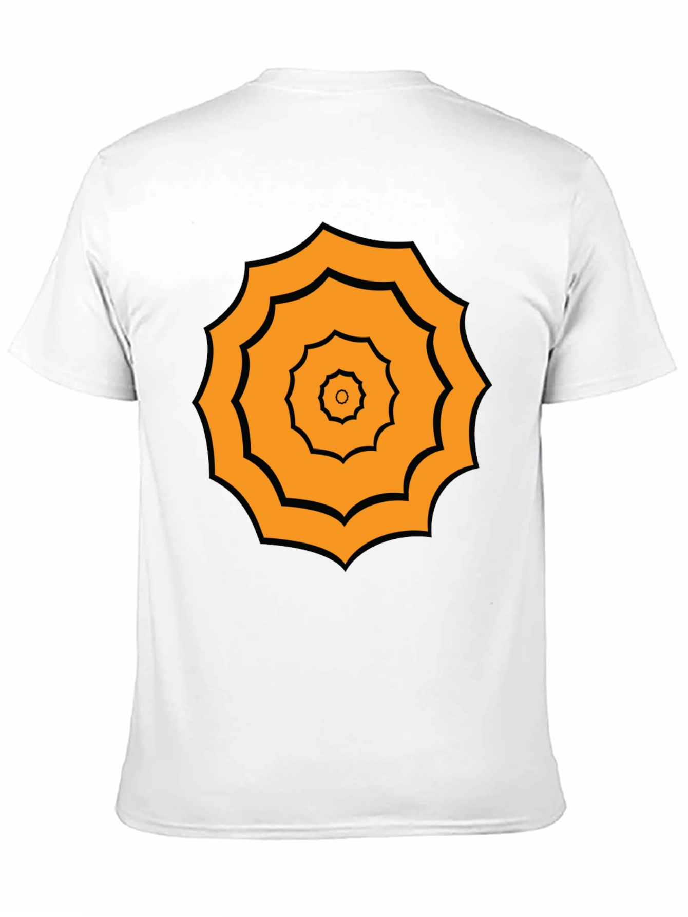 Geometric Pattern Tee - Black Cotton Blend