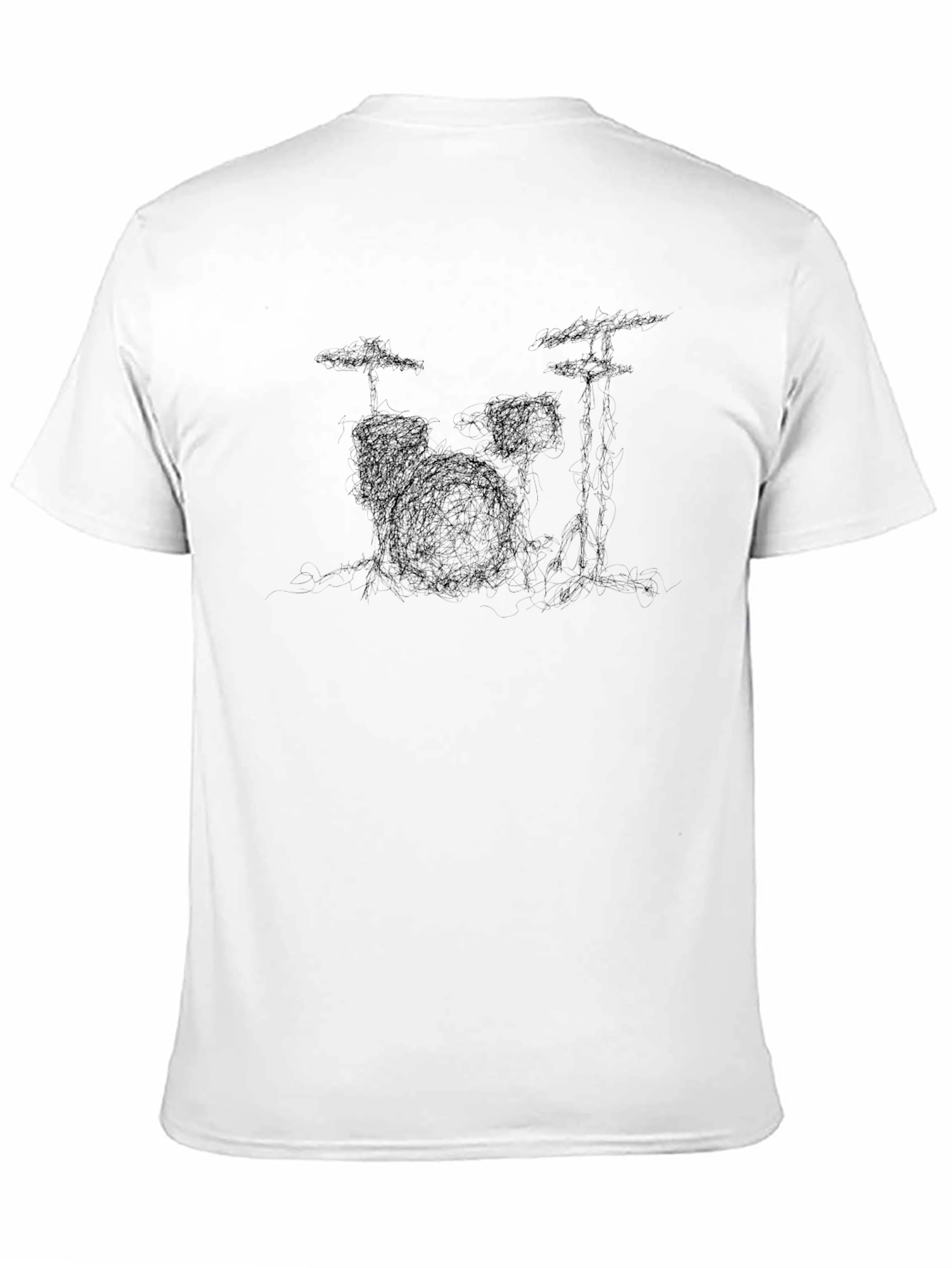 Mens Black Drum Kit Graphic T-Shirt